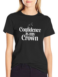 Confidence is My Crown Graphic Tee - Black
