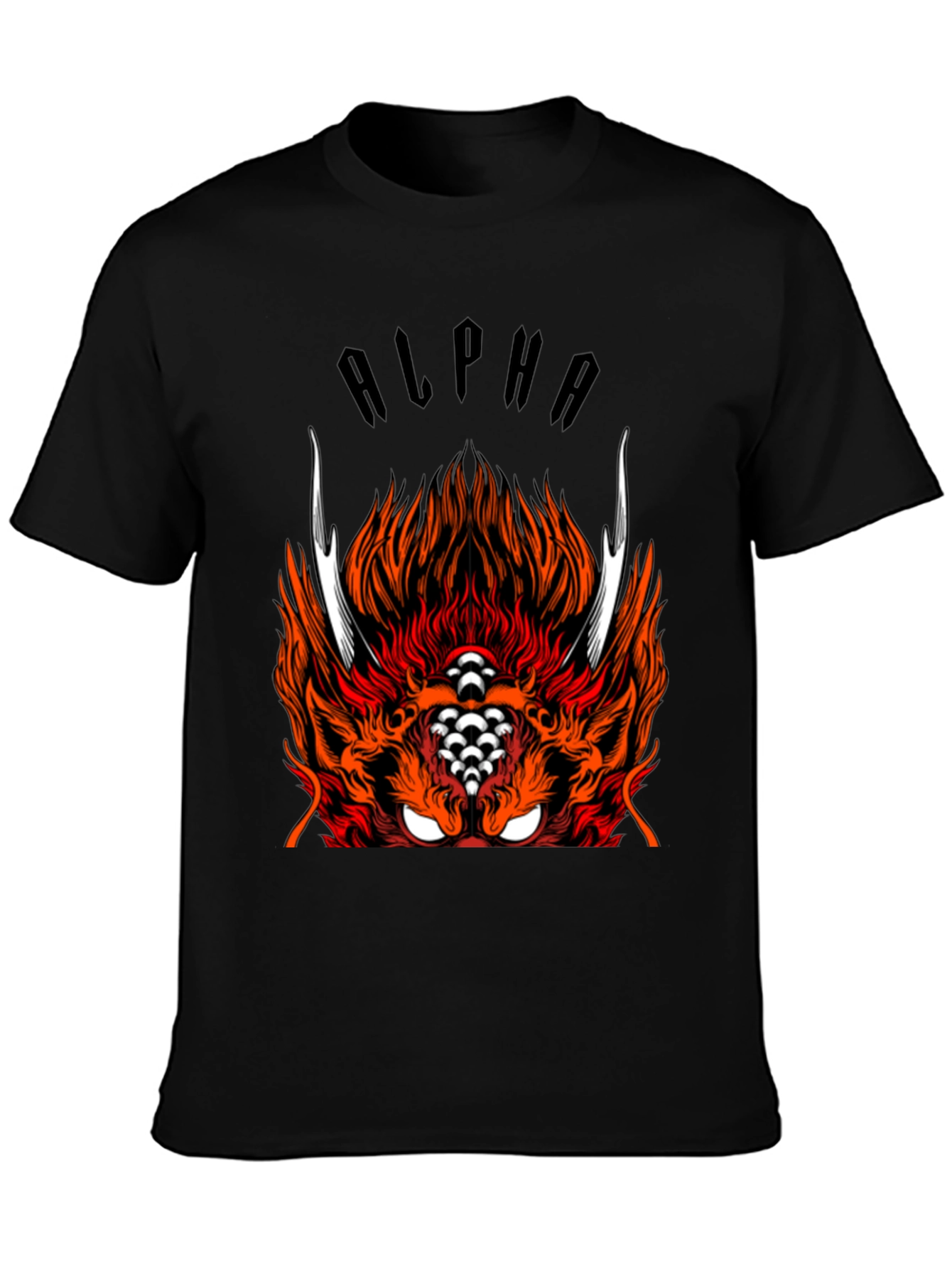 Alpha Dragon Graphic Tee - Stylish & Bold Black T-Shirt