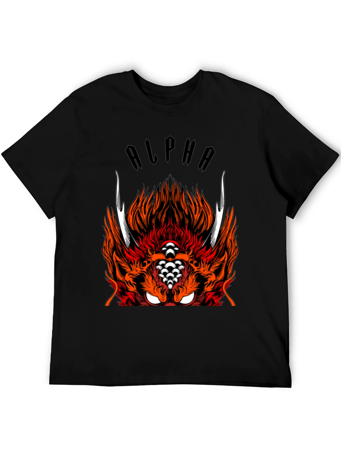 Alpha Dragon Graphic Tee - Stylish & Bold Black T-Shirt