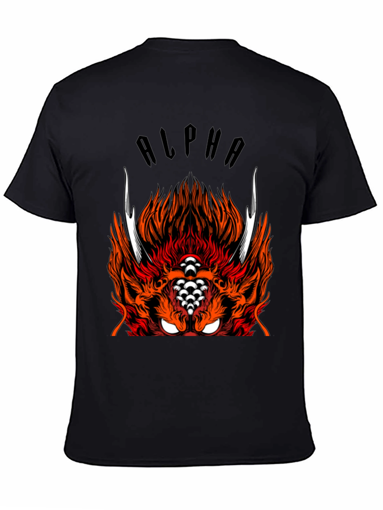 Alpha Dragon Graphic Tee - Stylish & Bold Black T-Shirt