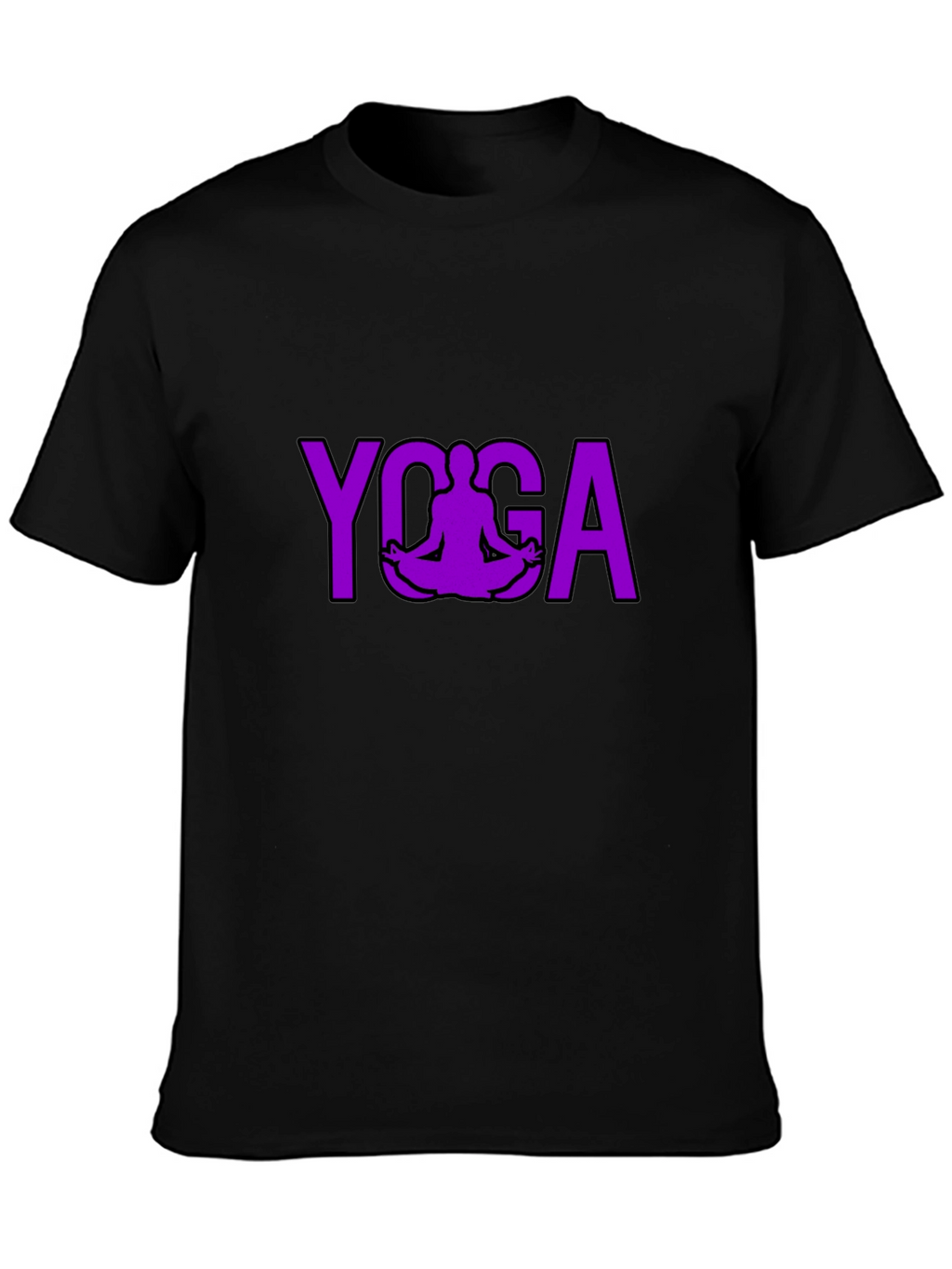 Yoga Pose Graphic T-Shirt - Black Cotton Tee