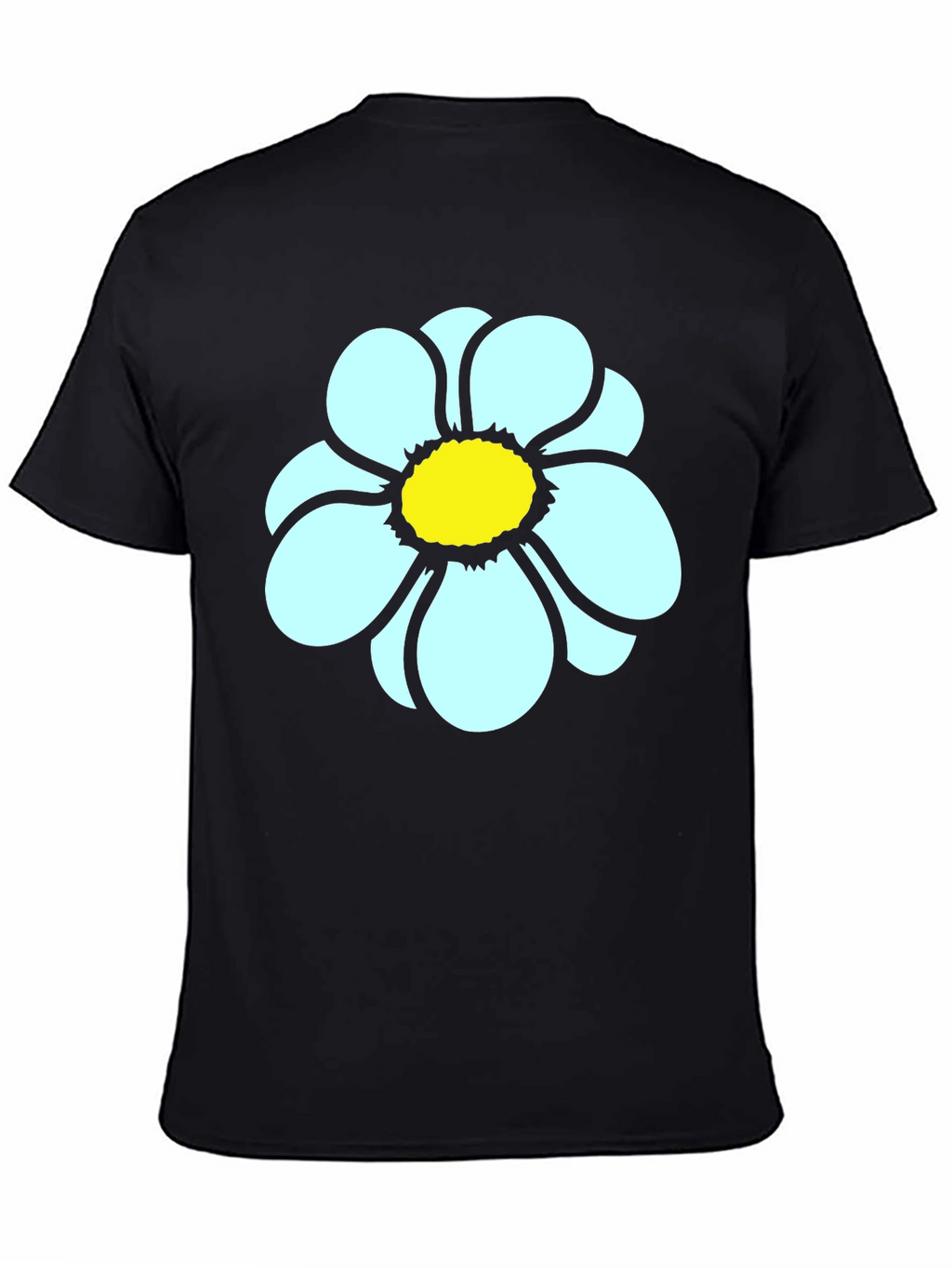 Daisy Flower Graphic Tee - Casual Black T-Shirt