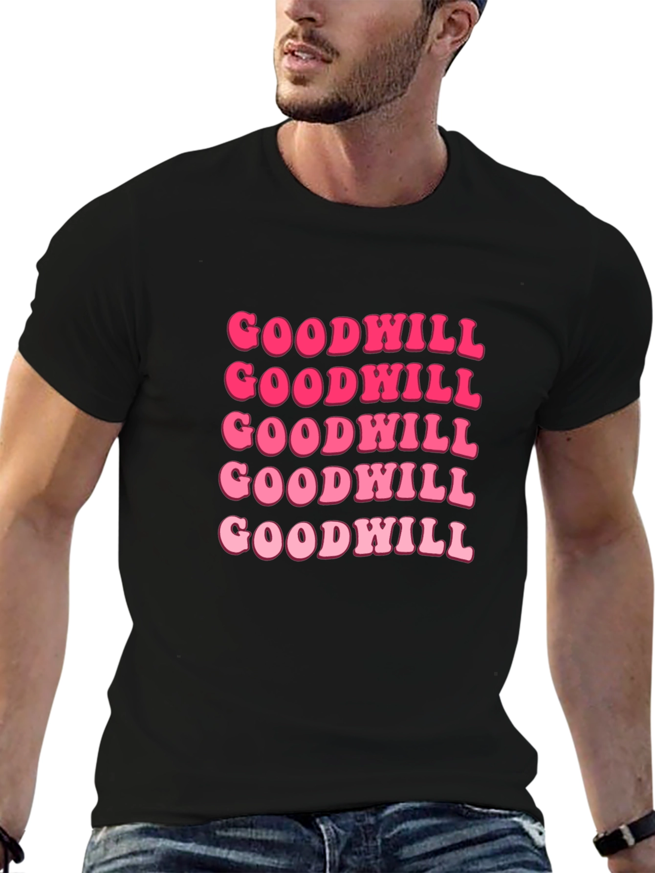 Goodwill Pink Retro Graphic T-Shirt