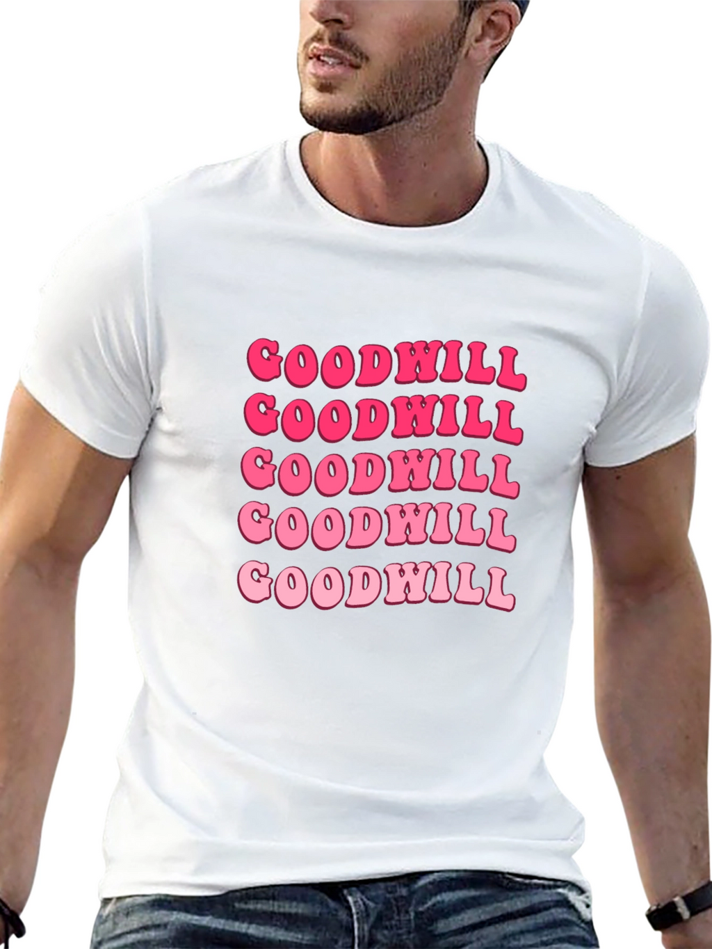Goodwill Pink Retro Graphic T-Shirt