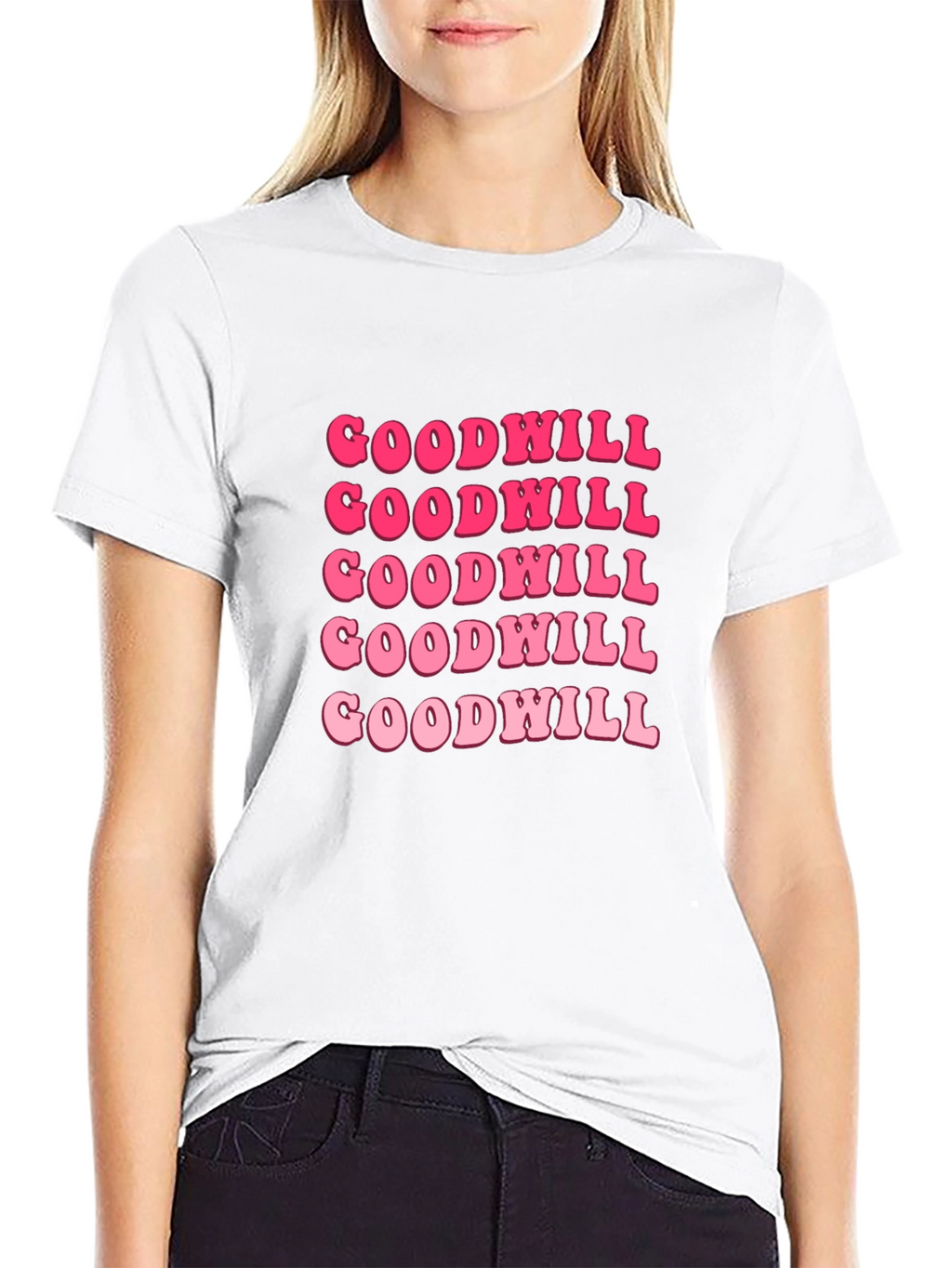 Goodwill Pink Retro Graphic T-Shirt