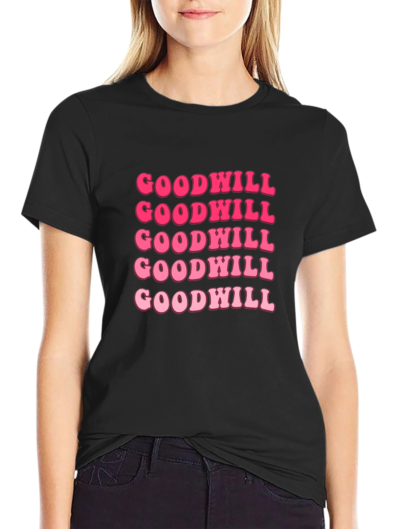 Goodwill Pink Retro Graphic T-Shirt