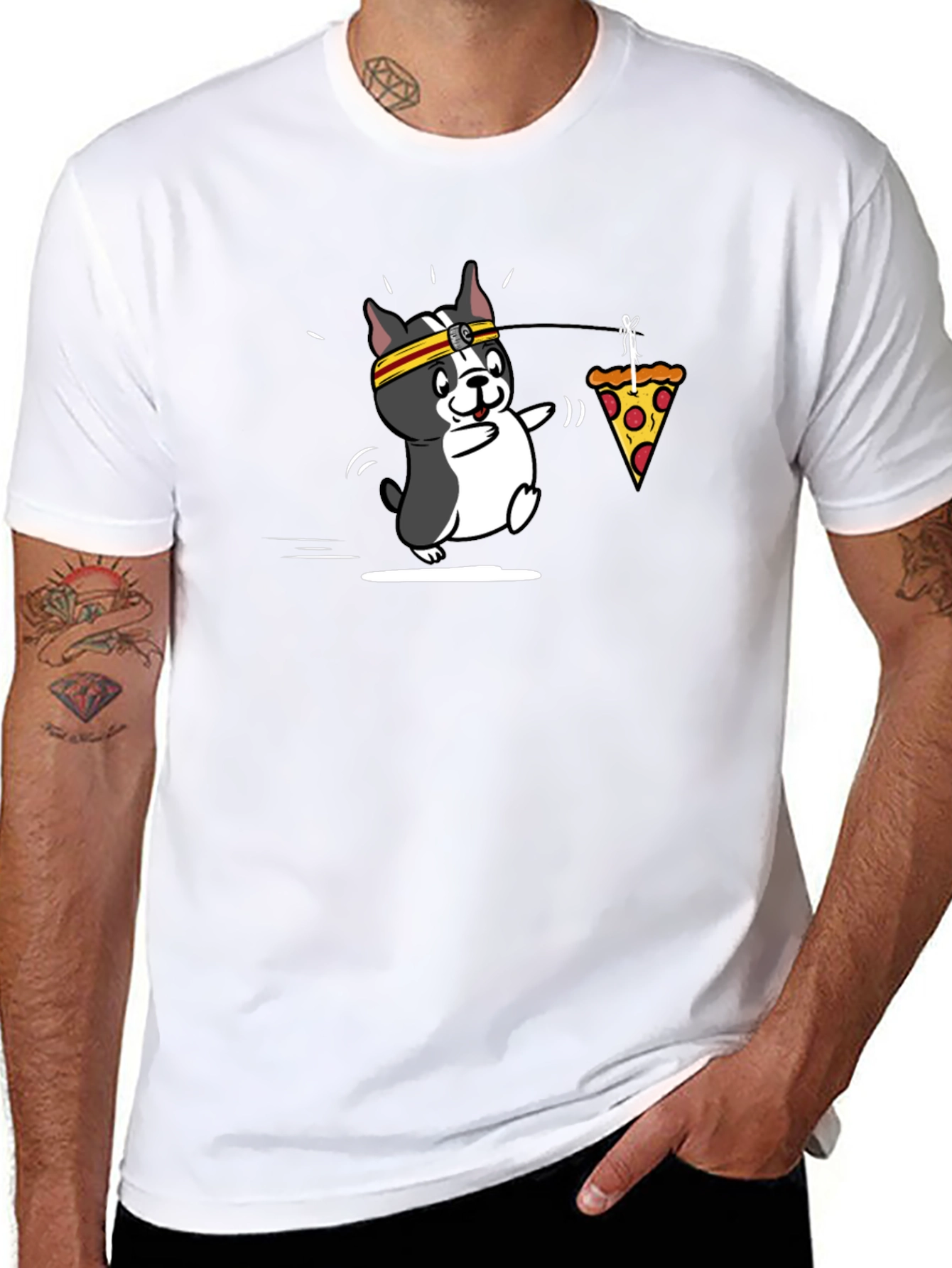 Dog Pizza Trot Black Tee