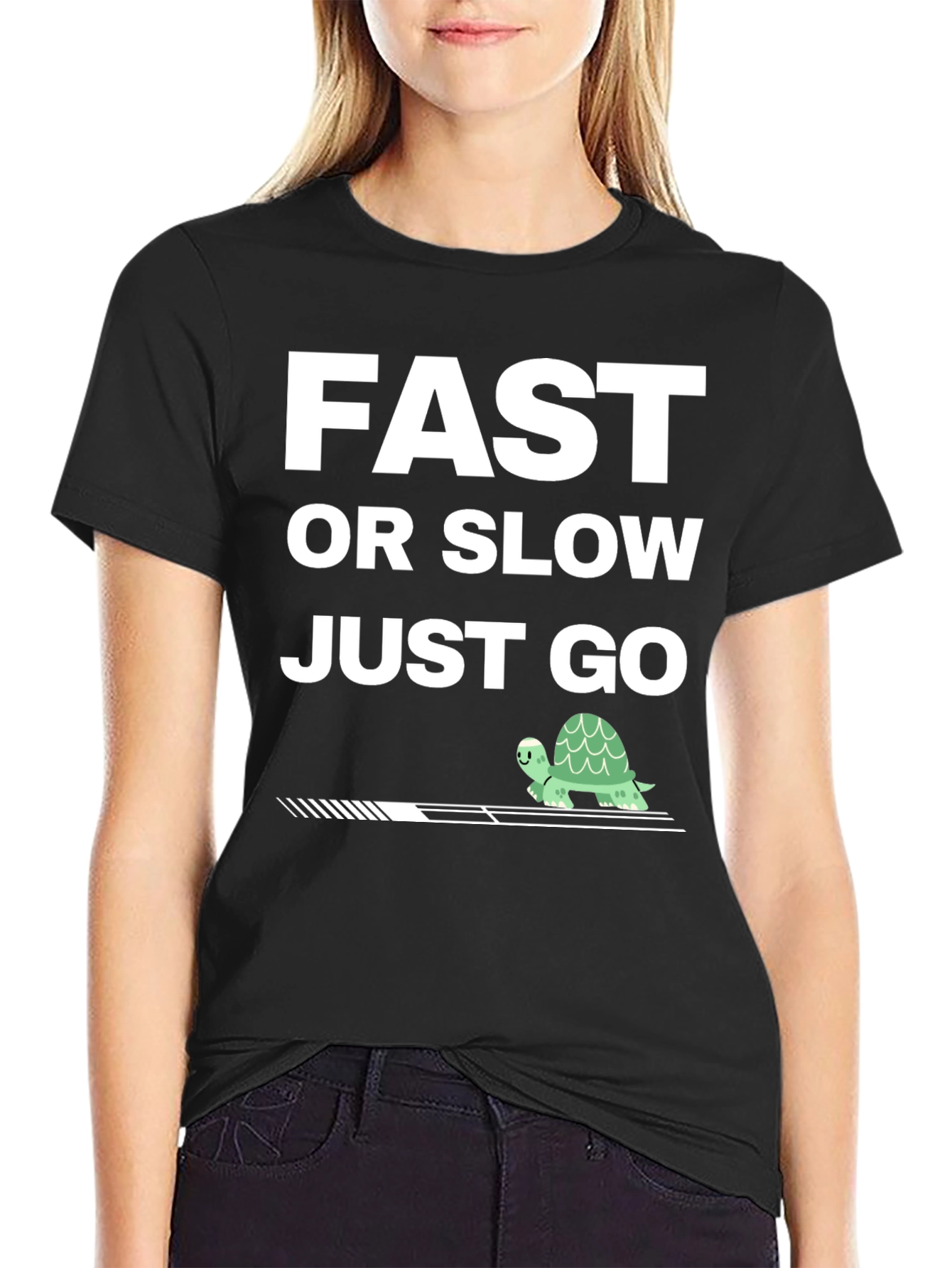 Fast Or Slow Just Go T-Shirt Turtle Motivation
