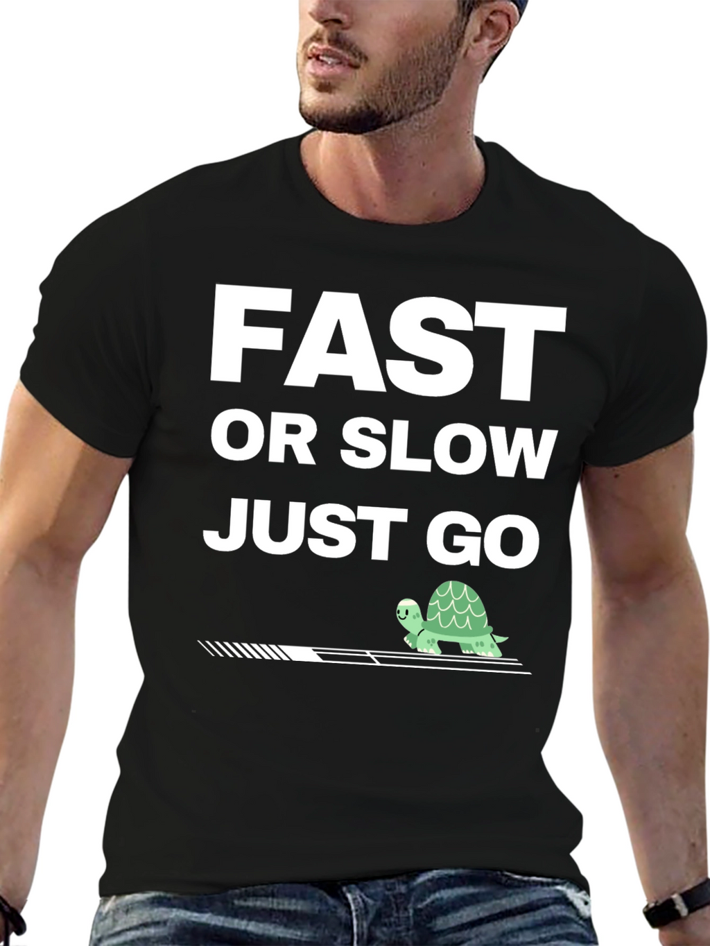 Fast Or Slow Just Go T-Shirt Turtle Motivation