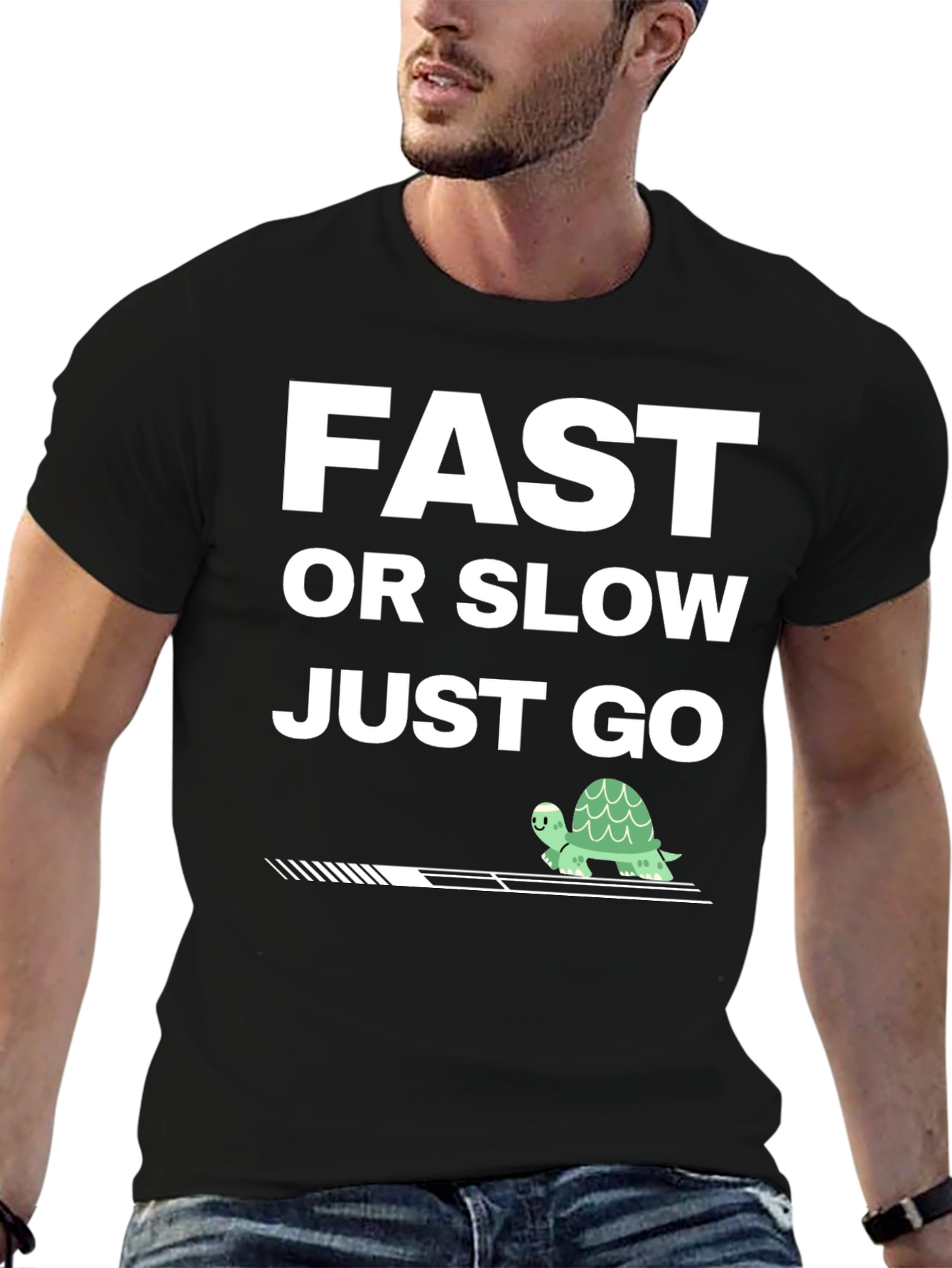 Fast Or Slow Just Go T-Shirt Turtle Motivation