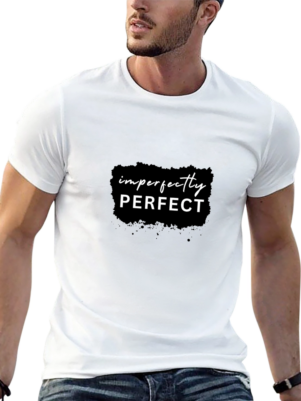 Imperfectly Perfect Black Graphic T-Shirt