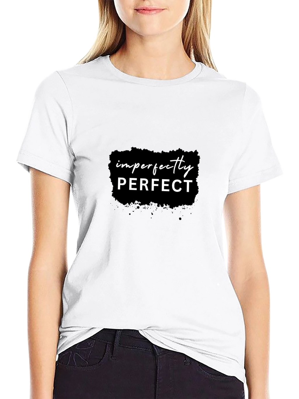 Imperfectly Perfect Black Graphic T-Shirt