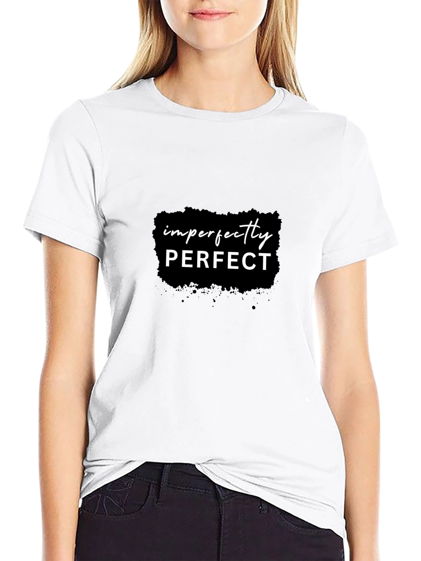 Imperfectly Perfect Black Graphic T-Shirt