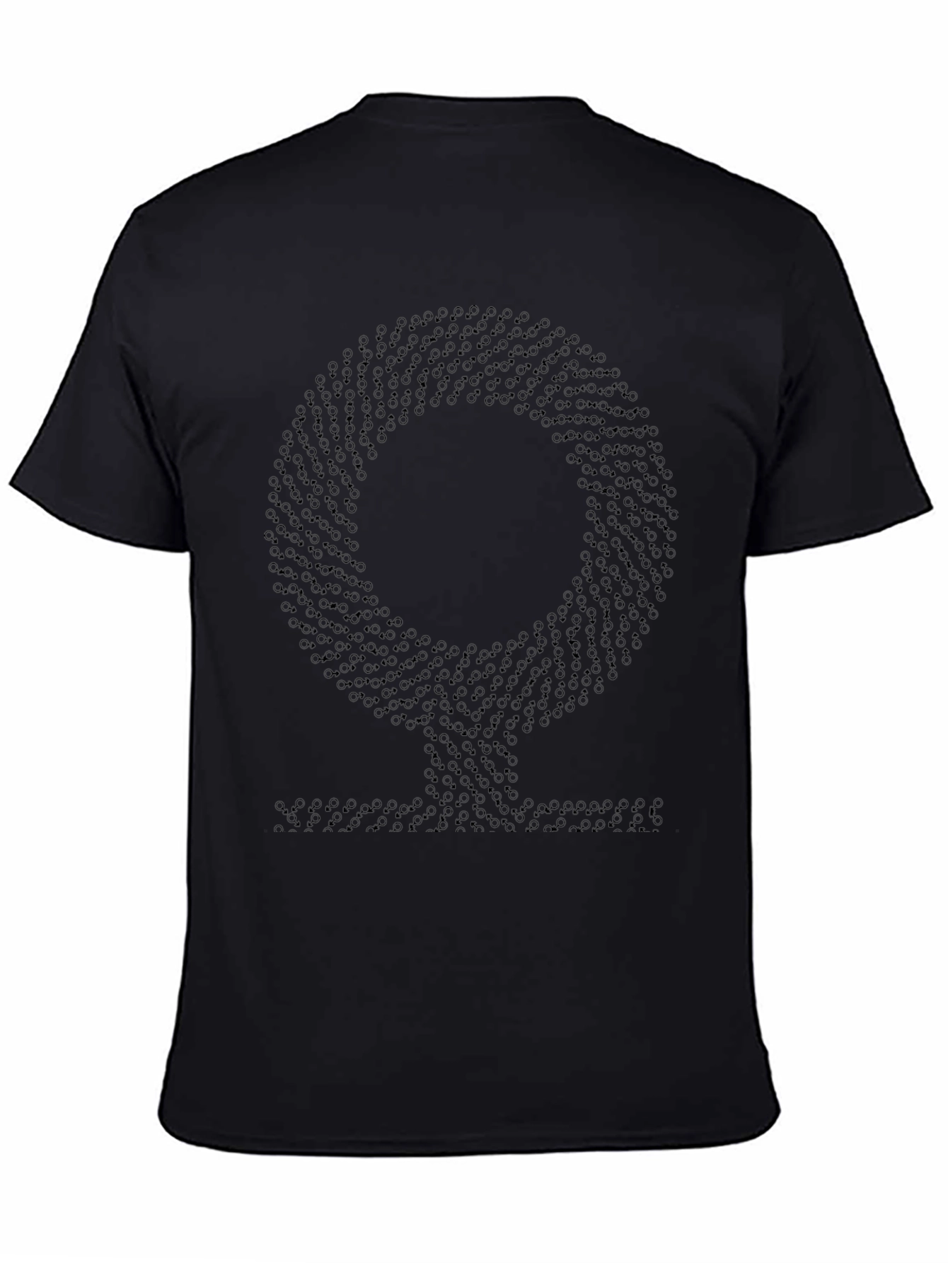 Abstract Geometric Pattern Black T-Shirt