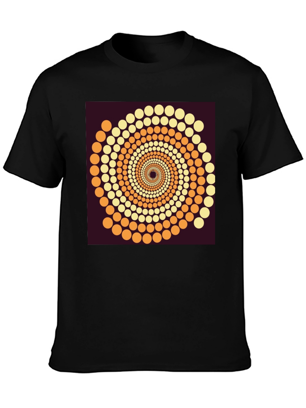 Abstract Dot Swirl Graphic Black T-Shirt