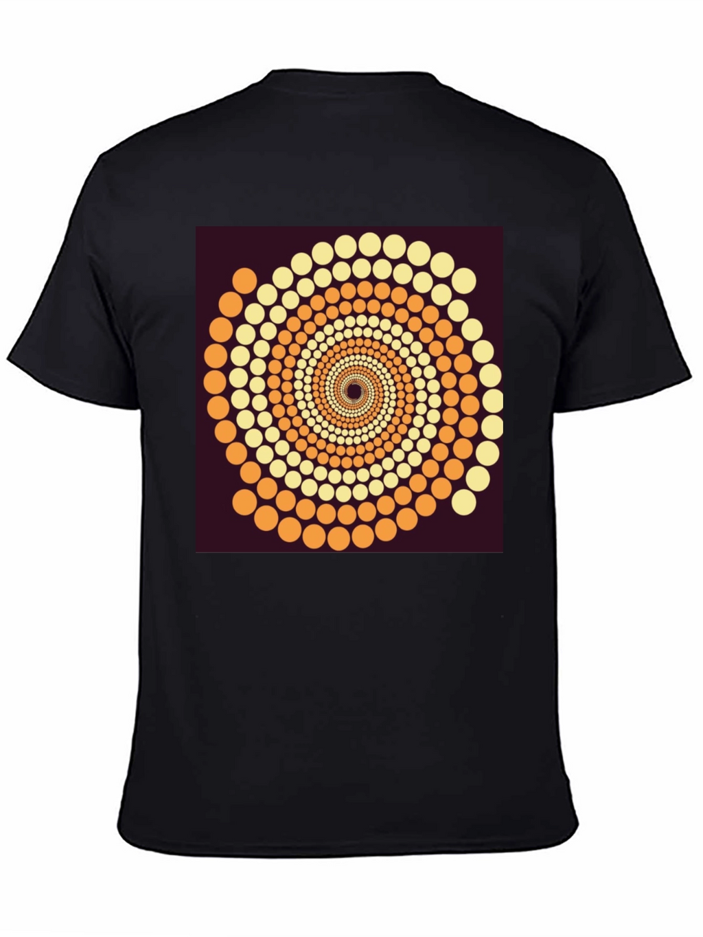 Abstract Dot Swirl Graphic Black T-Shirt