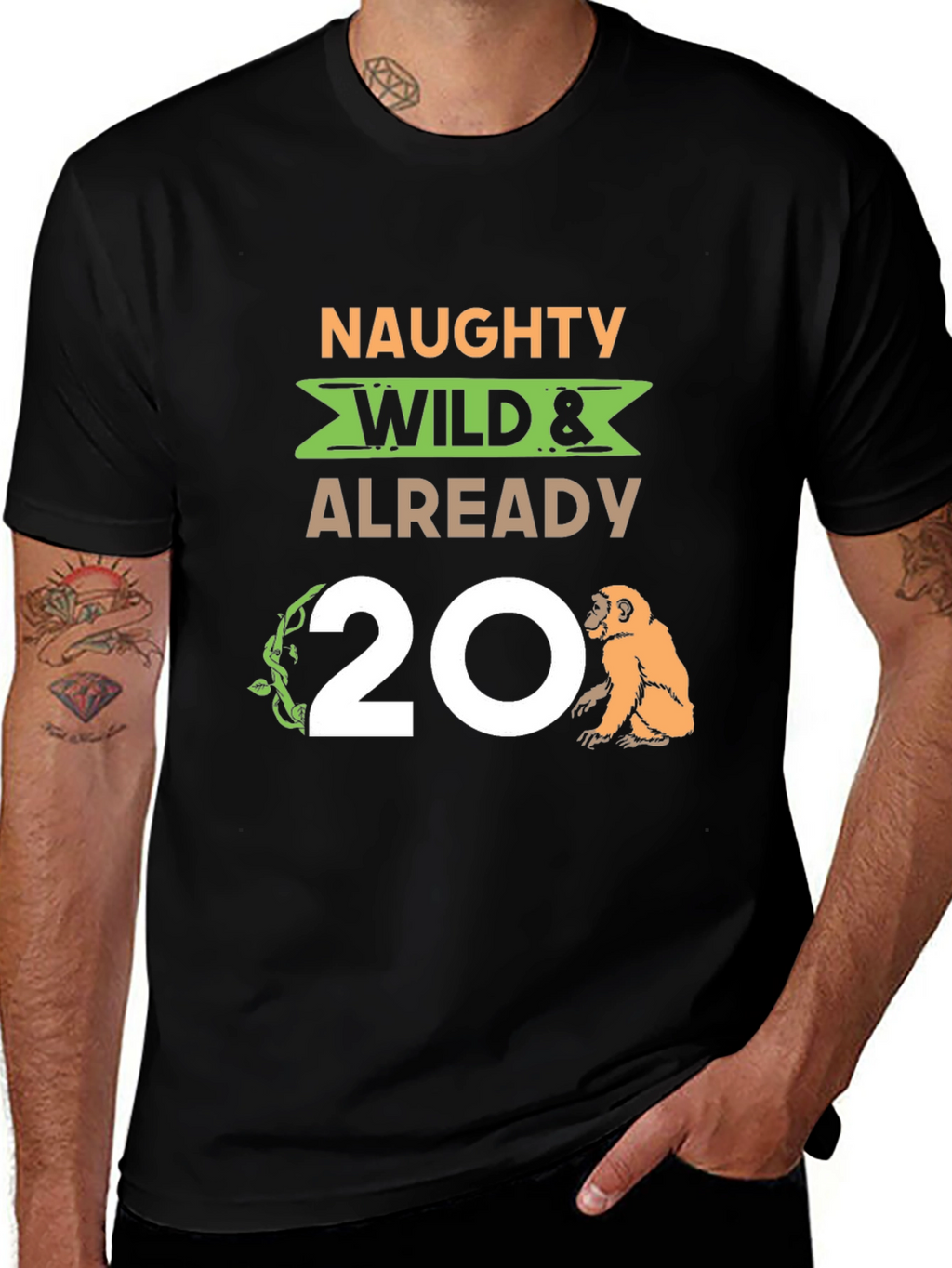 Naughty Wild & Already 20 Monkey T-Shirt