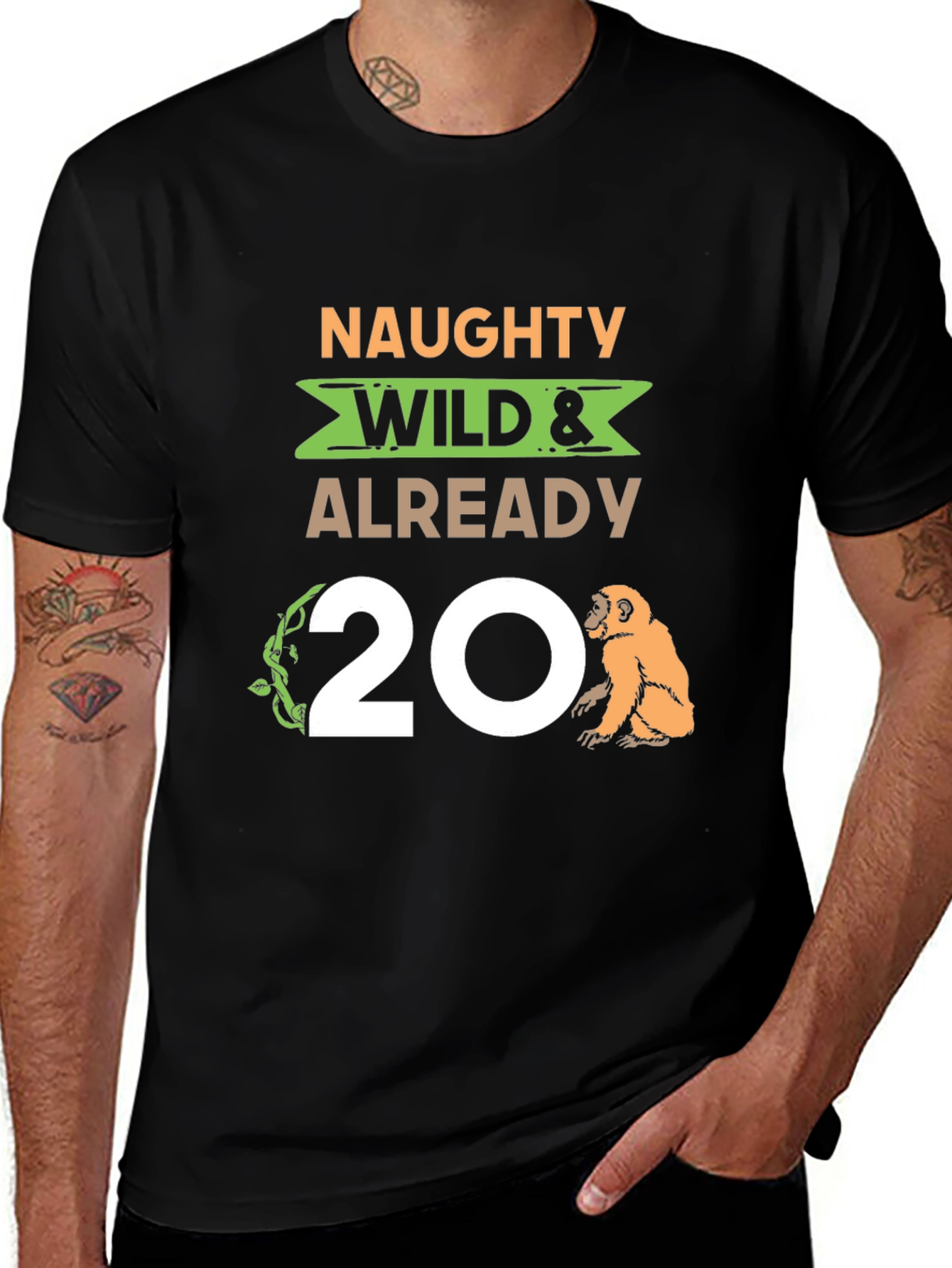 Naughty Wild & Already 20 Monkey T-Shirt