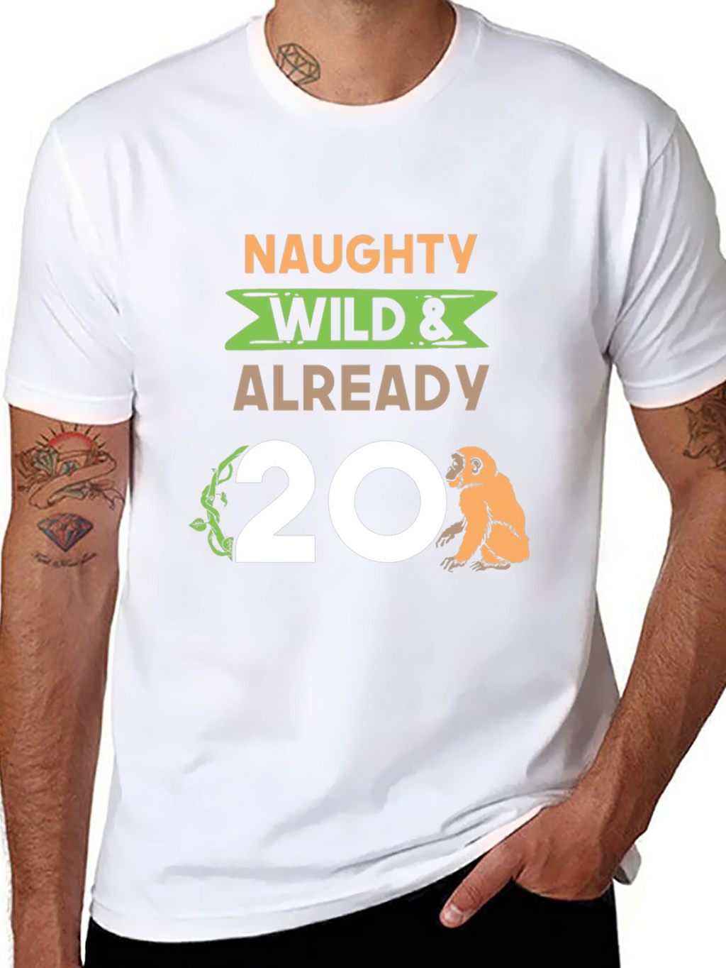 Naughty Wild & Already 20 Monkey T-Shirt