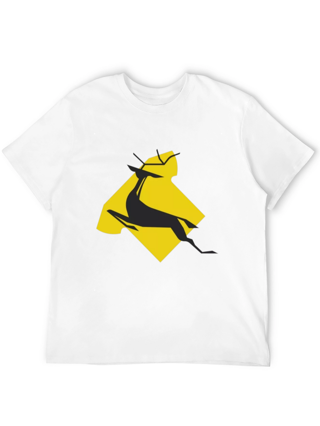 Geometric Gazelle Graphic Tee - Black