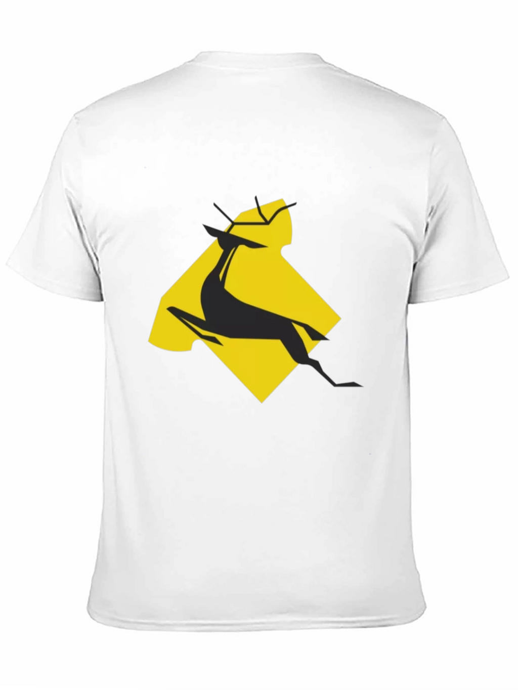 Geometric Gazelle Graphic Tee - Black
