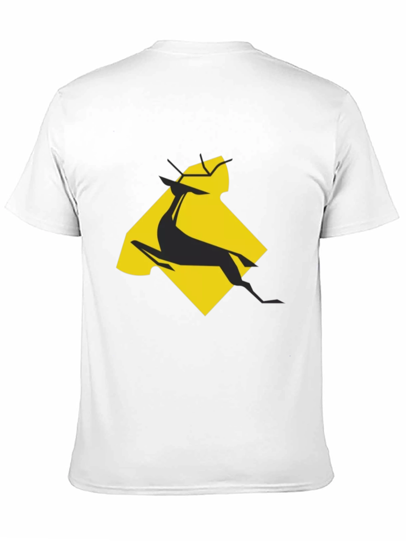 Geometric Gazelle Graphic Tee - Black