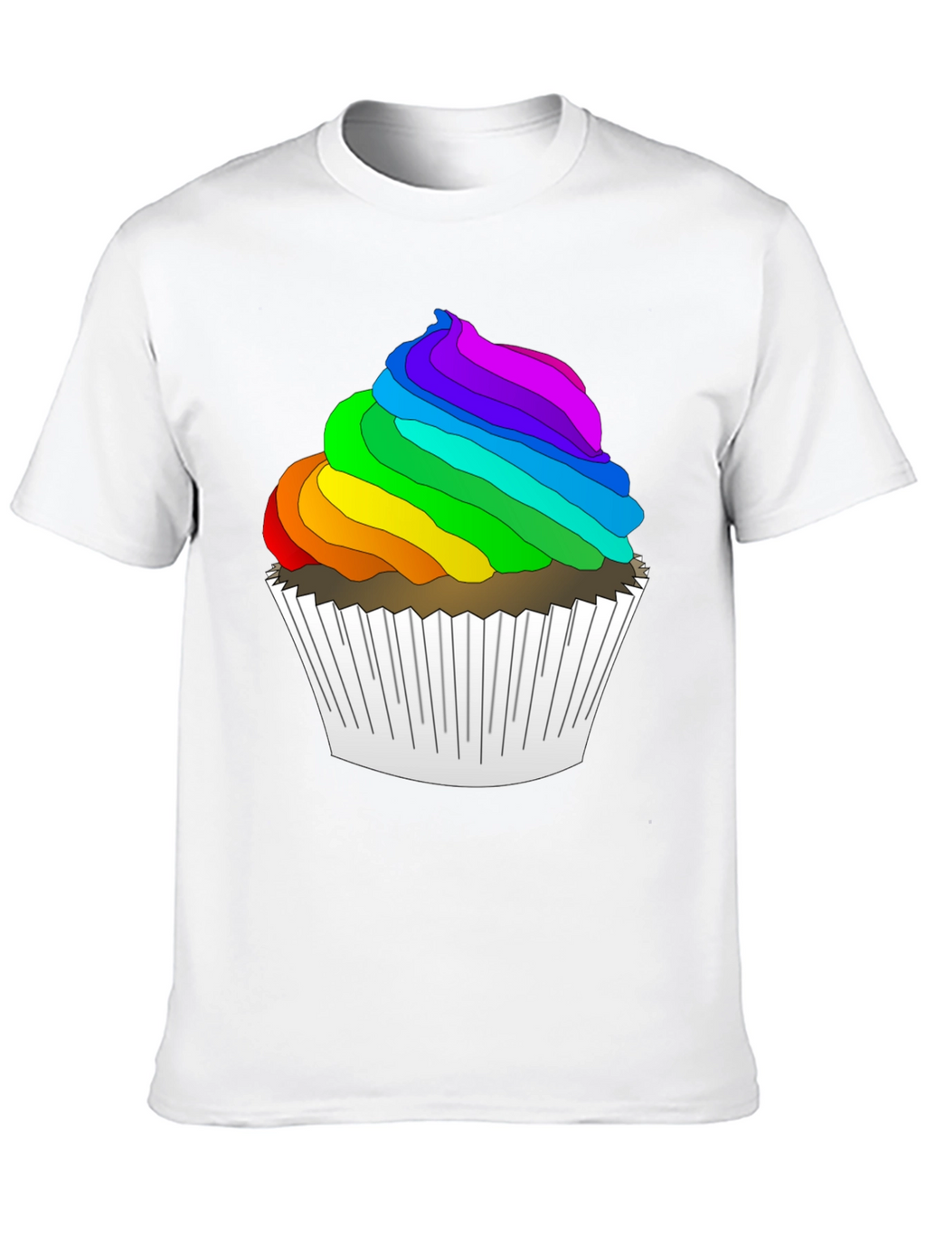 Rainbow Cupcake Graphic T-Shirt - Fun & Festive!