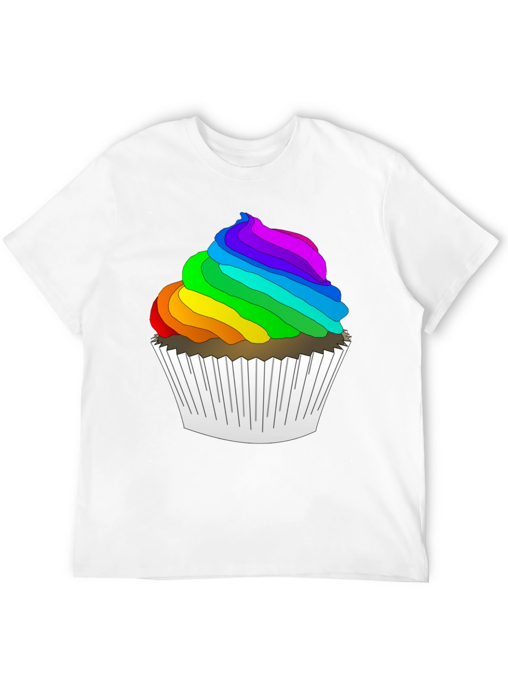 Rainbow Cupcake Graphic T-Shirt - Fun & Festive!