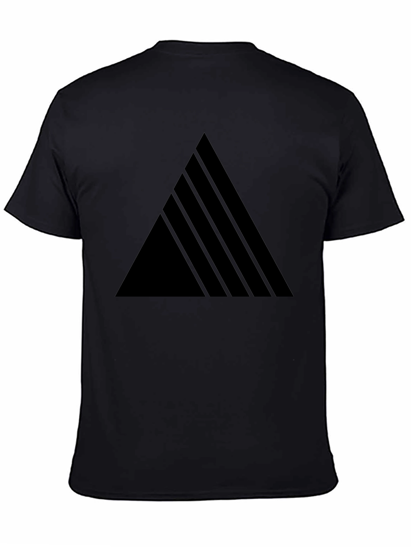 Modern Geometric Triangle Mens Black T-Shirt