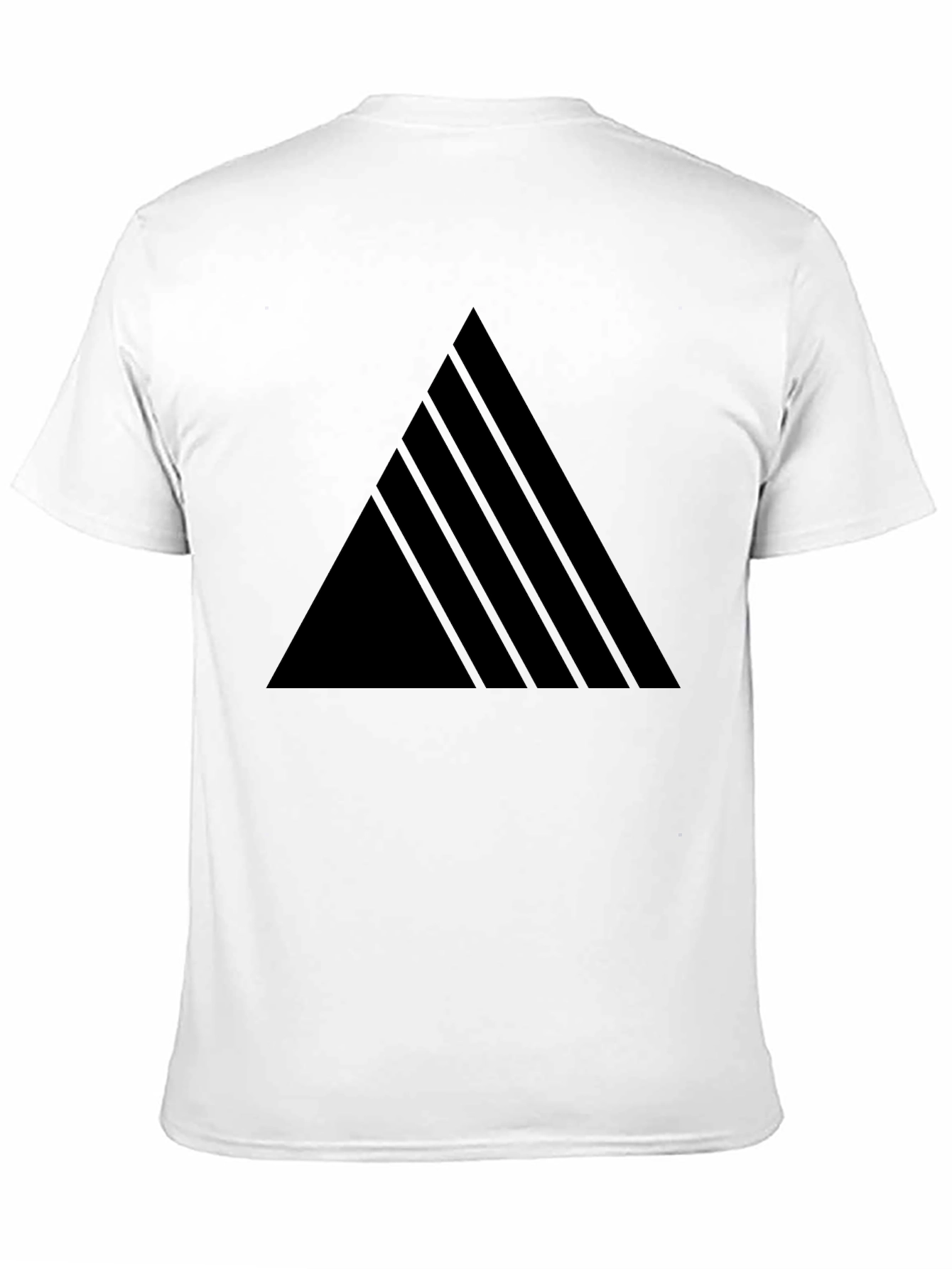 Modern Geometric Triangle Mens Black T-Shirt