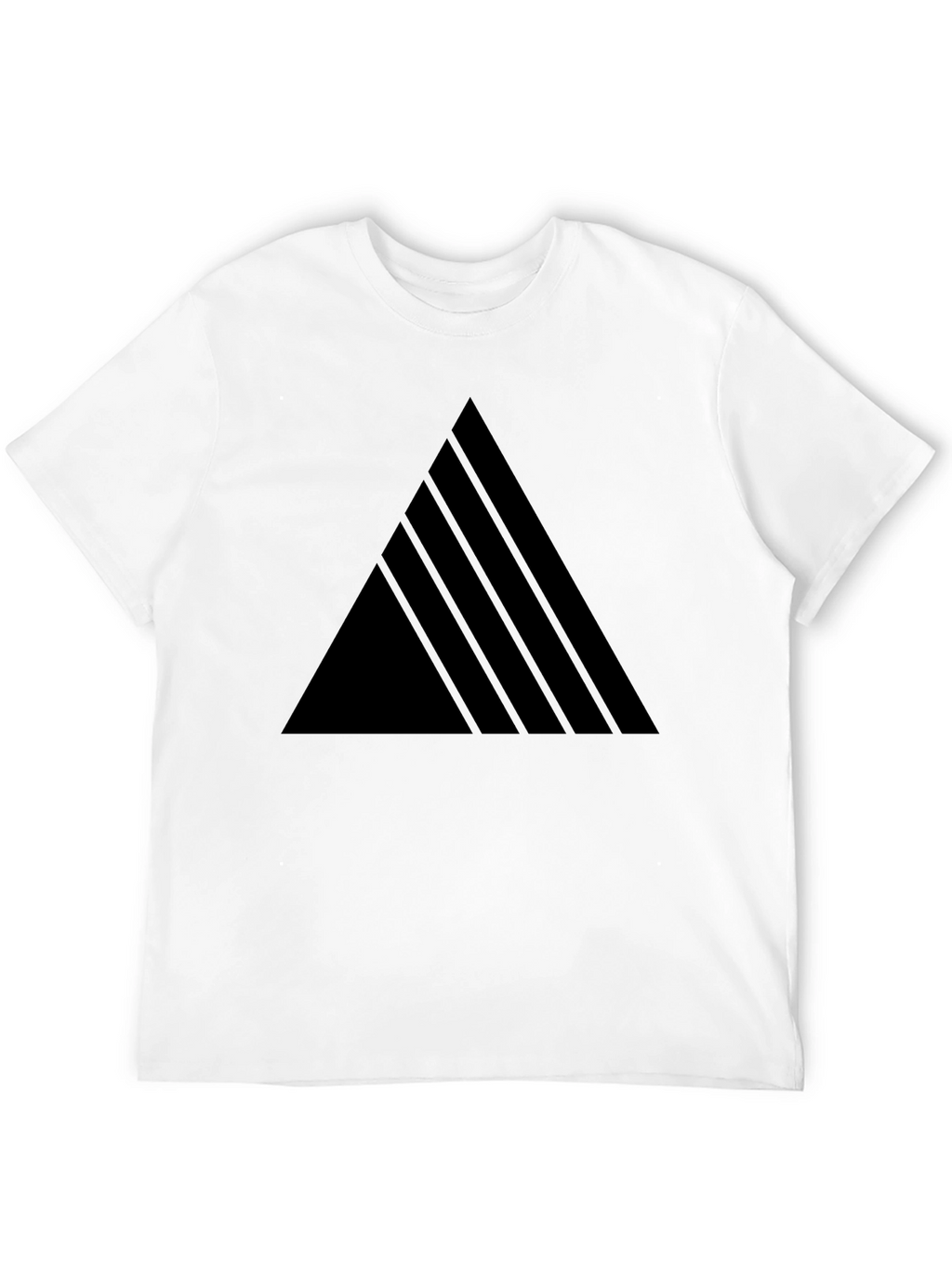 Modern Geometric Triangle Mens Black T-Shirt
