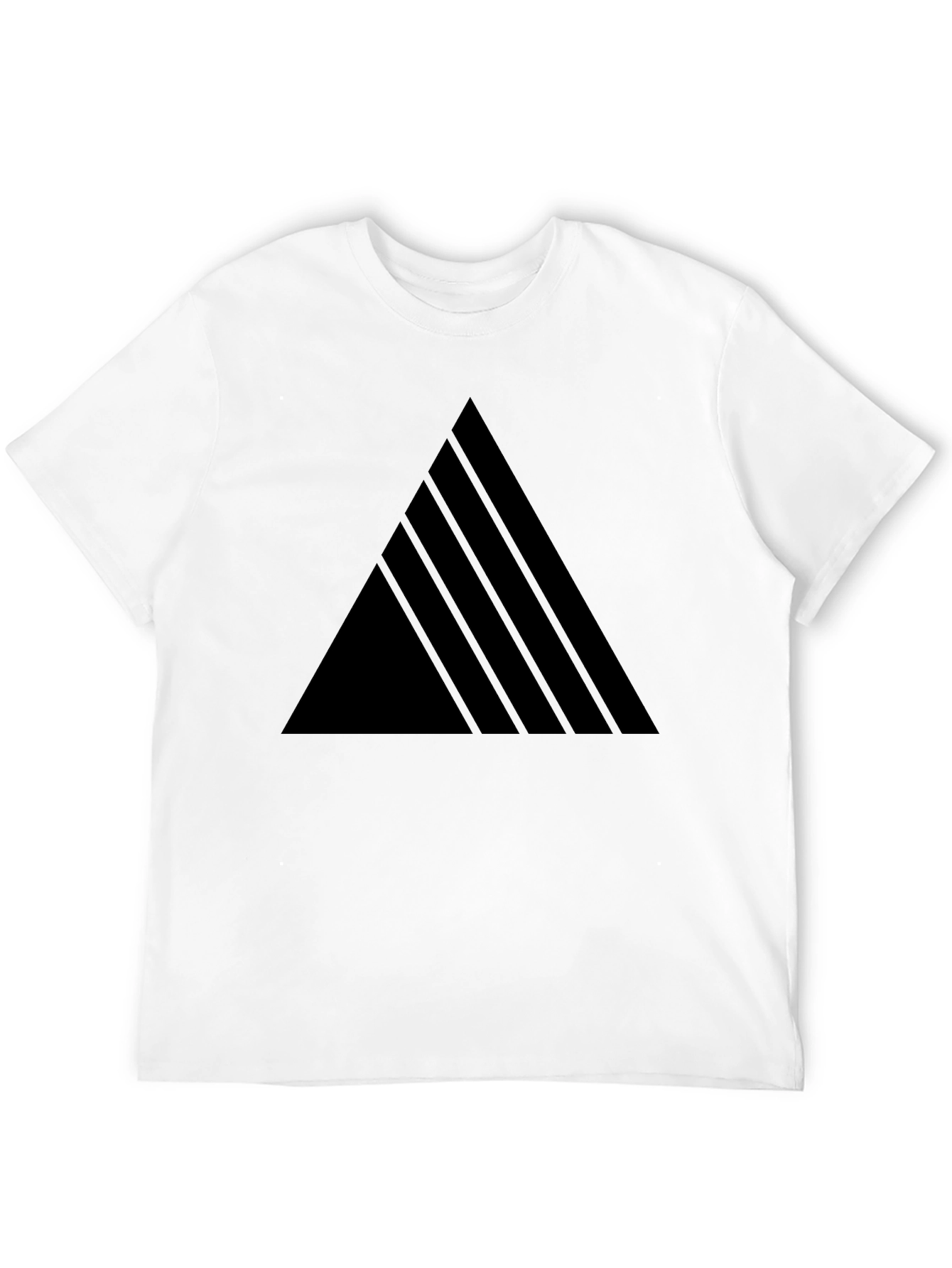 Modern Geometric Triangle Mens Black T-Shirt