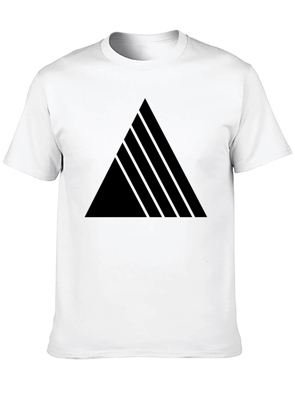 Modern Geometric Triangle Mens Black T-Shirt