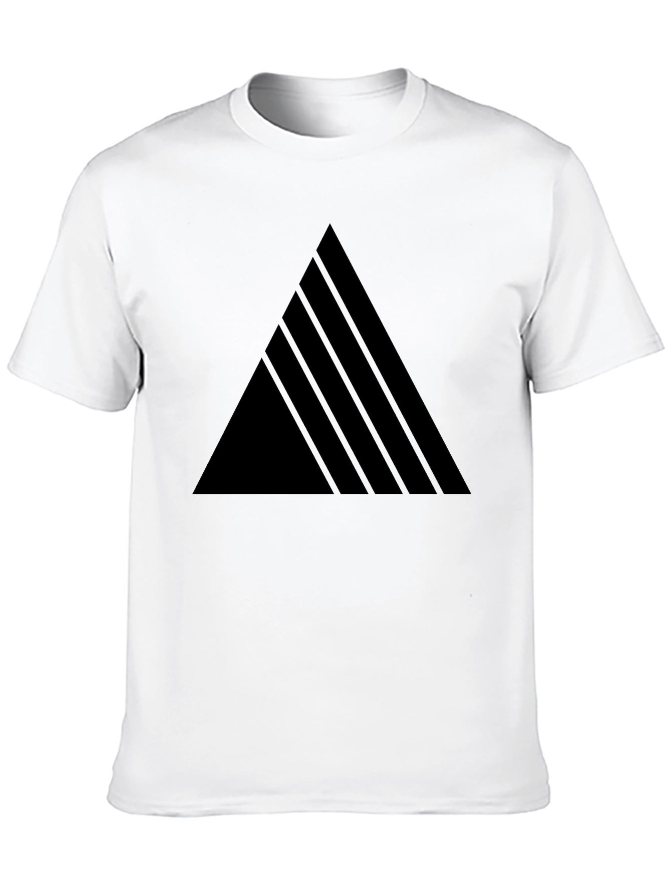 Modern Geometric Triangle Mens Black T-Shirt
