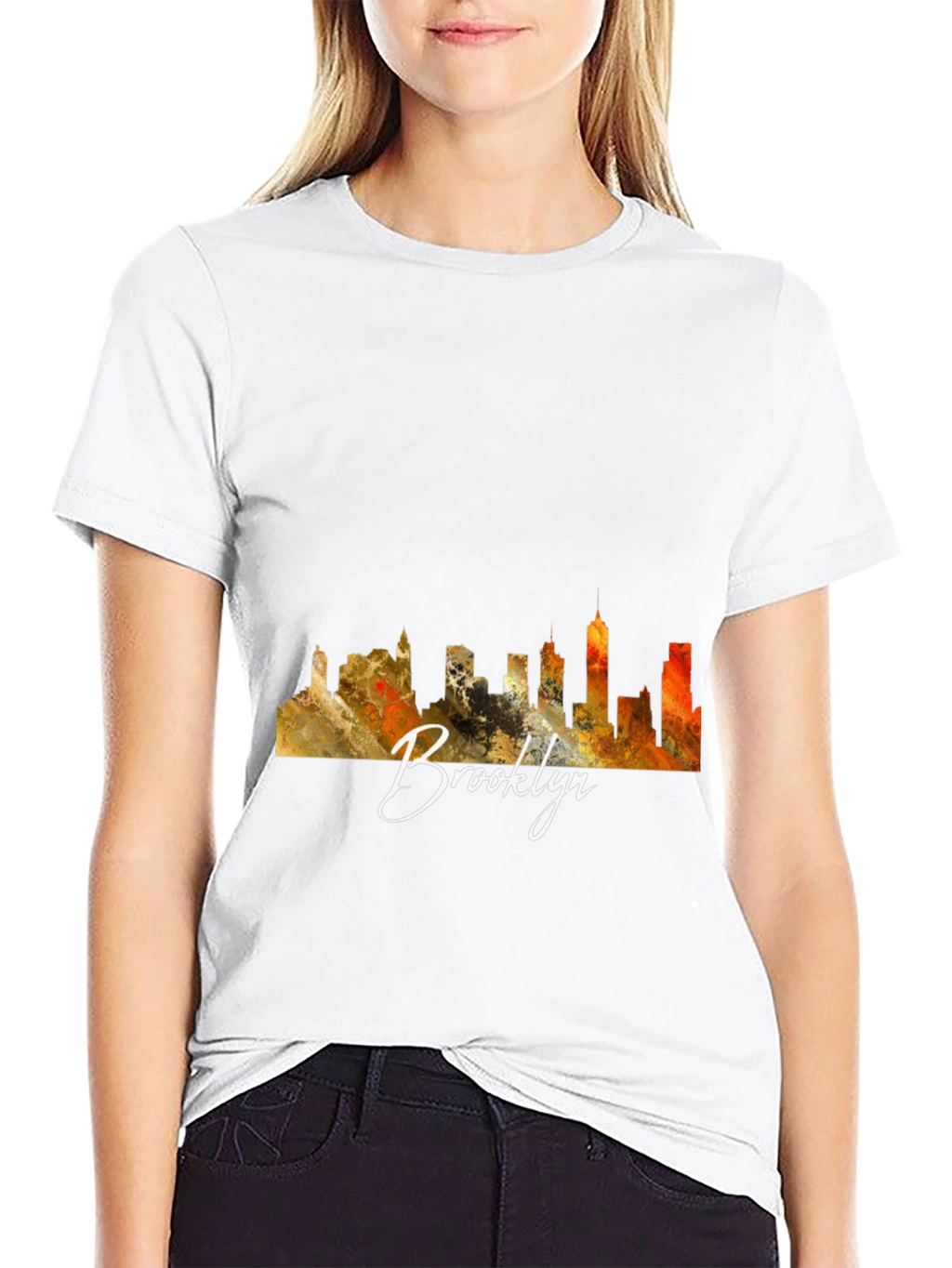 Brooklyn Skyline Graphic Black T-Shirt