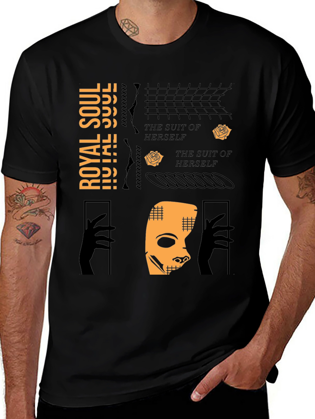 Royal Soul Graphic Print Black T-Shirt