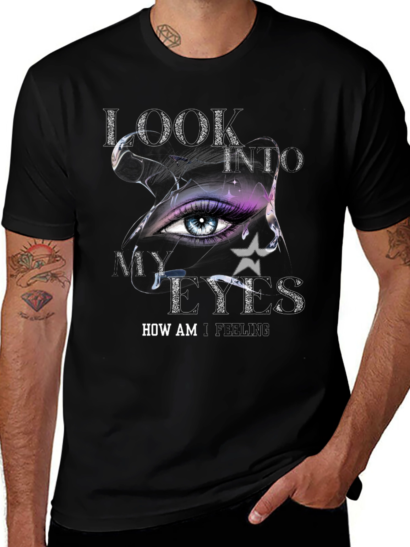 Look Into My Eyes Graphic Tee - Trendy T-Shirt