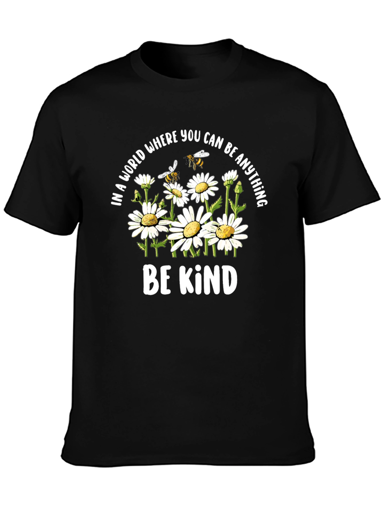 Be Kind Daisy Bee Graphic Tee - Trendy Cotton T-Shirt