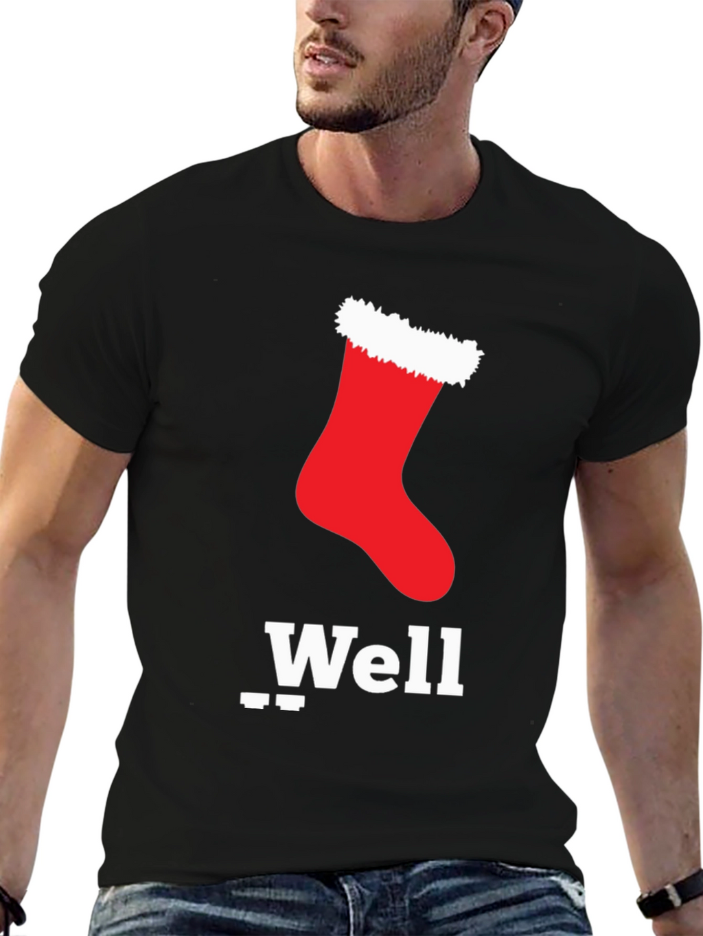 Christmas Stocking Well T-Shirt - Festive Holiday Apparel