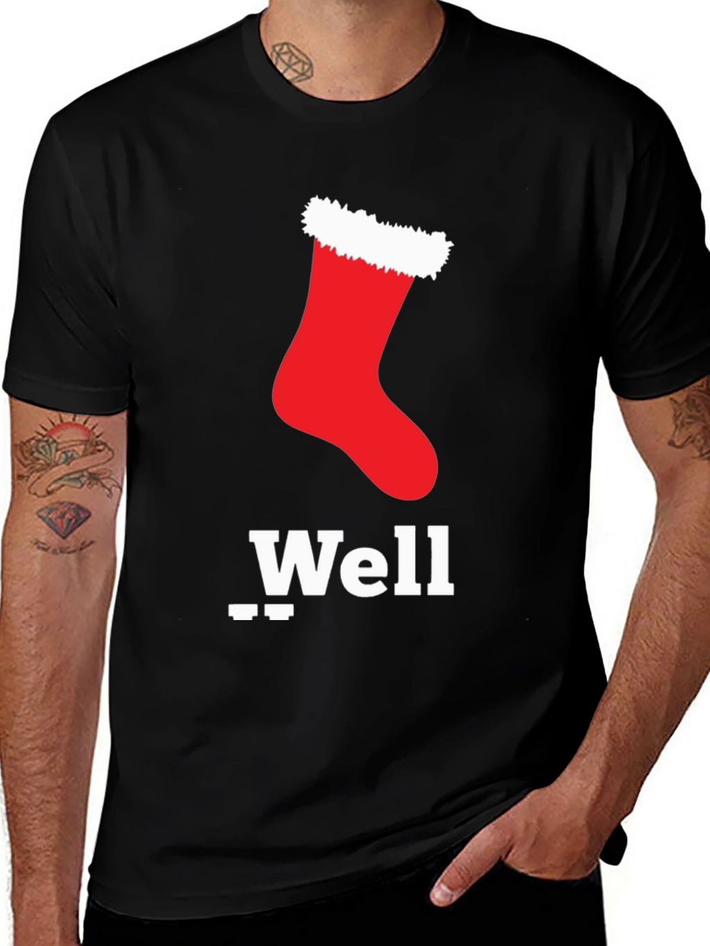Christmas Stocking Well T-Shirt - Festive Holiday Apparel