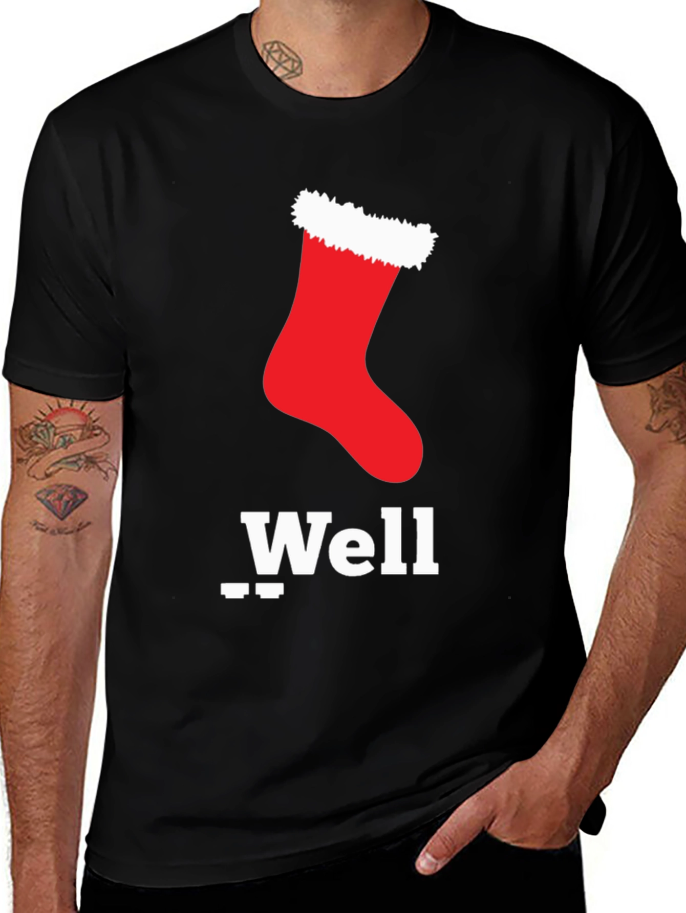 Christmas Stocking Well T-Shirt - Festive Holiday Apparel
