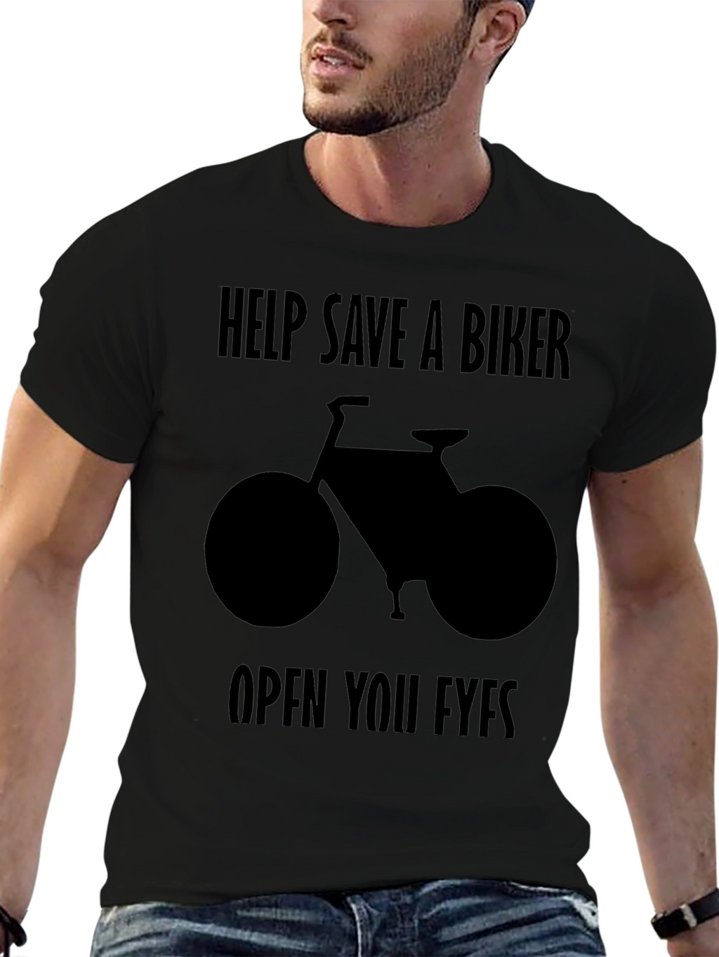 Save a Biker T-Shirt - Black Graphic Tee