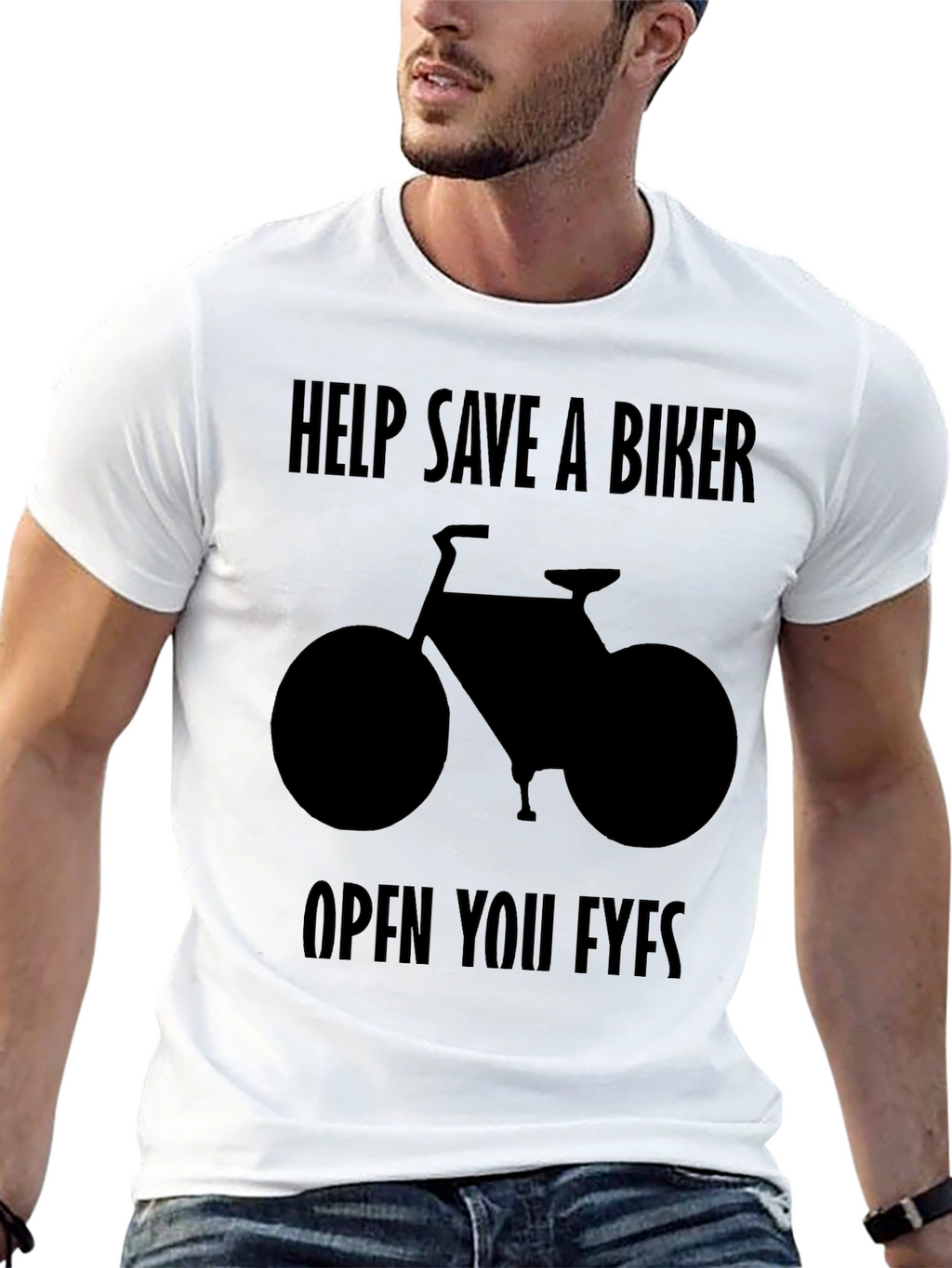 Save a Biker T-Shirt - Black Graphic Tee