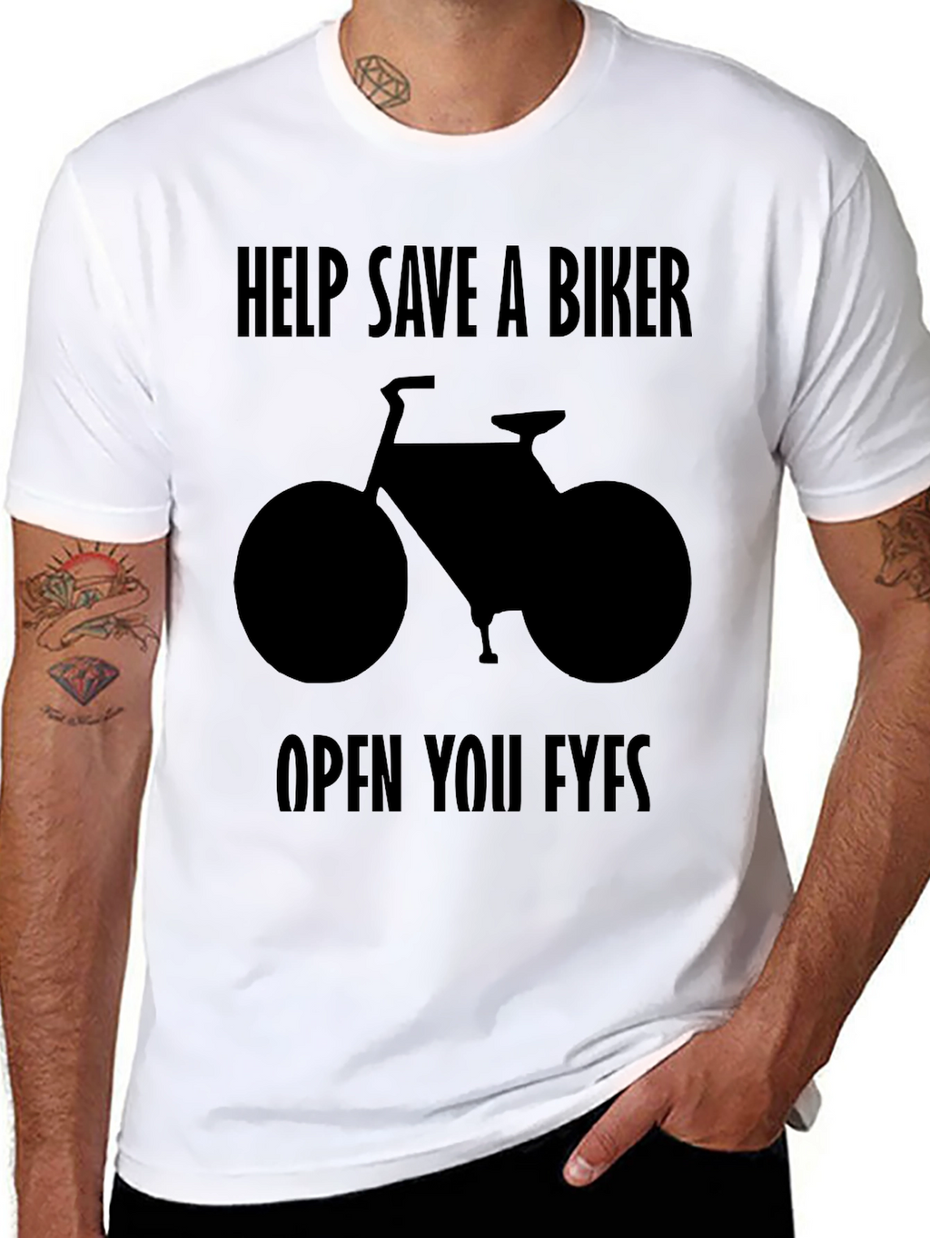 Save a Biker T-Shirt - Black Graphic Tee