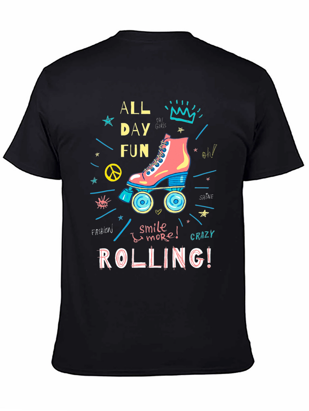 All Day Fun Roller Skate Graphic T-Shirt