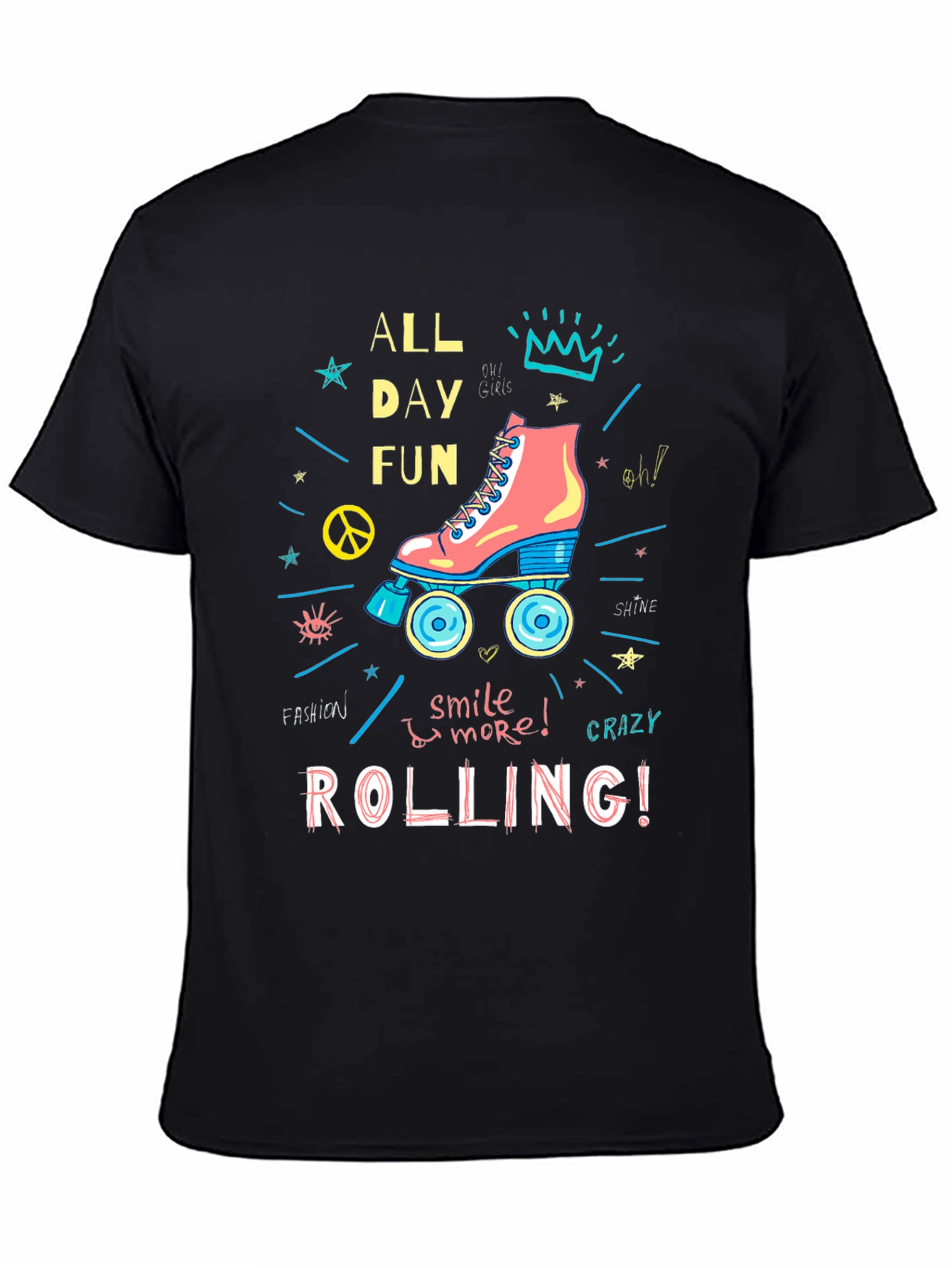 All Day Fun Roller Skate Graphic T-Shirt