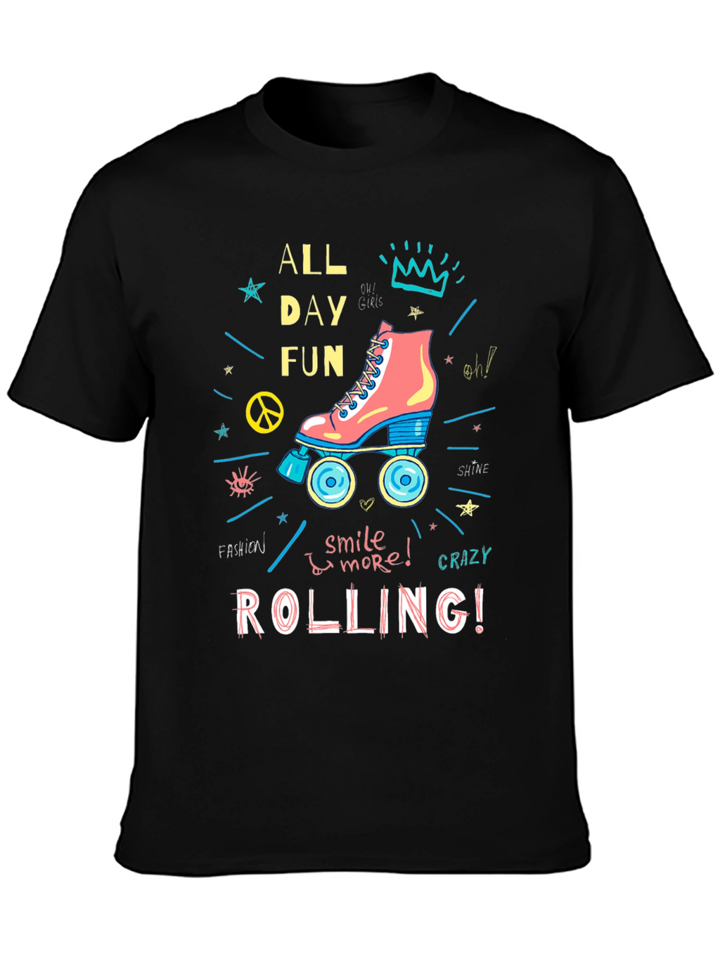 All Day Fun Roller Skate Graphic T-Shirt
