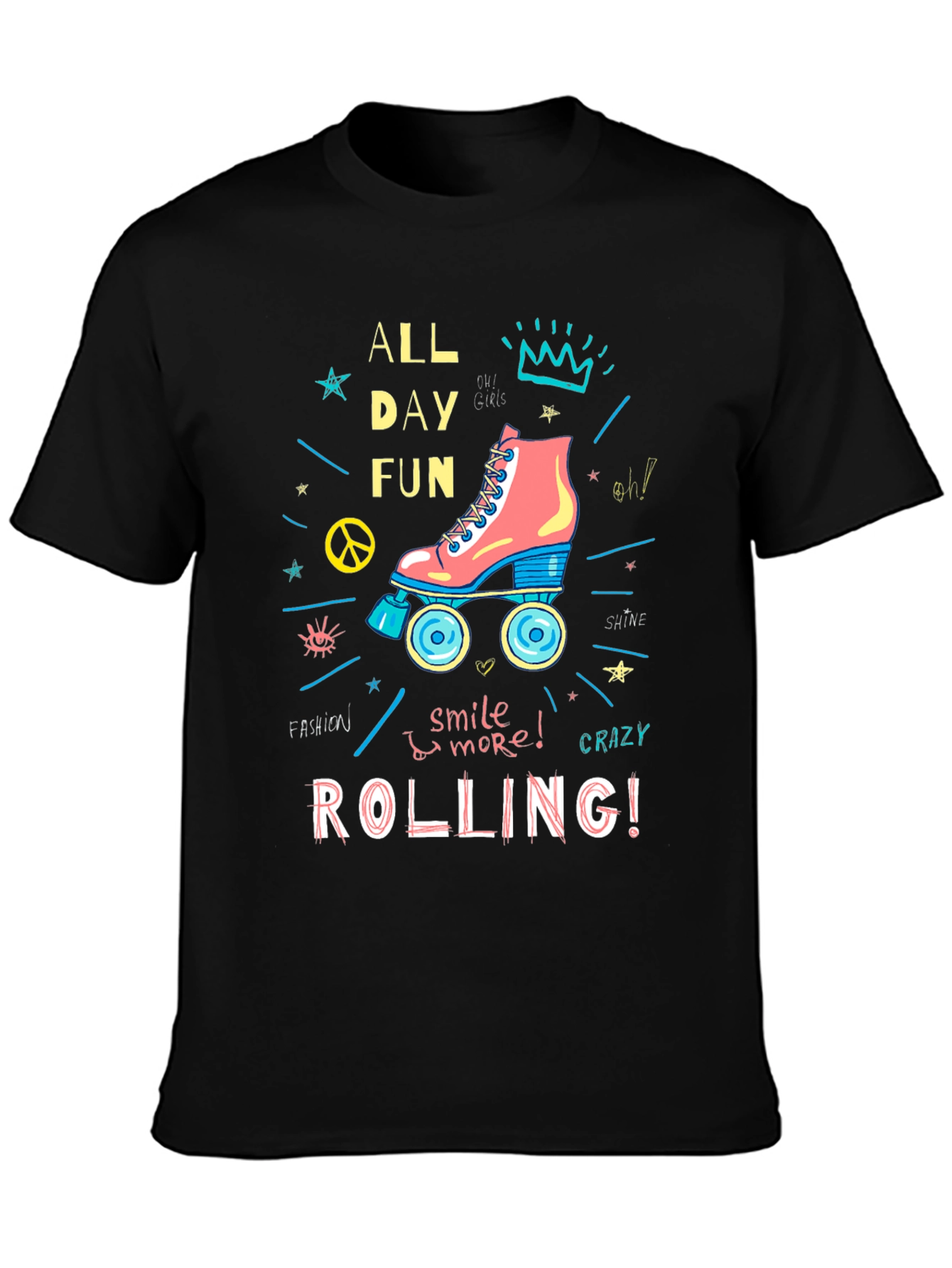 All Day Fun Roller Skate Graphic T-Shirt