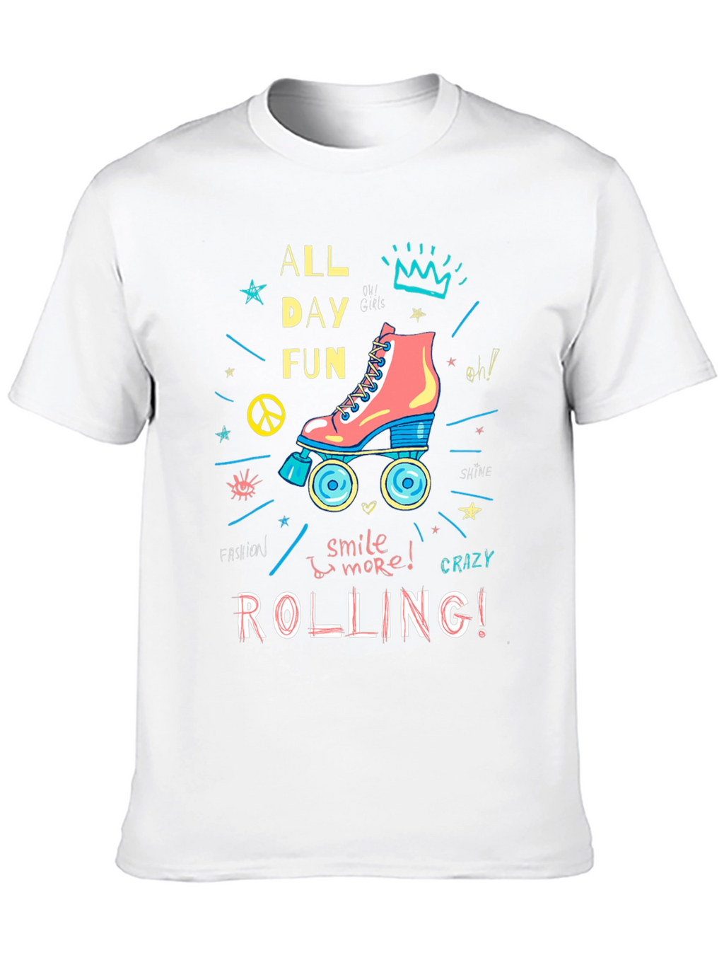 All Day Fun Roller Skate Graphic T-Shirt