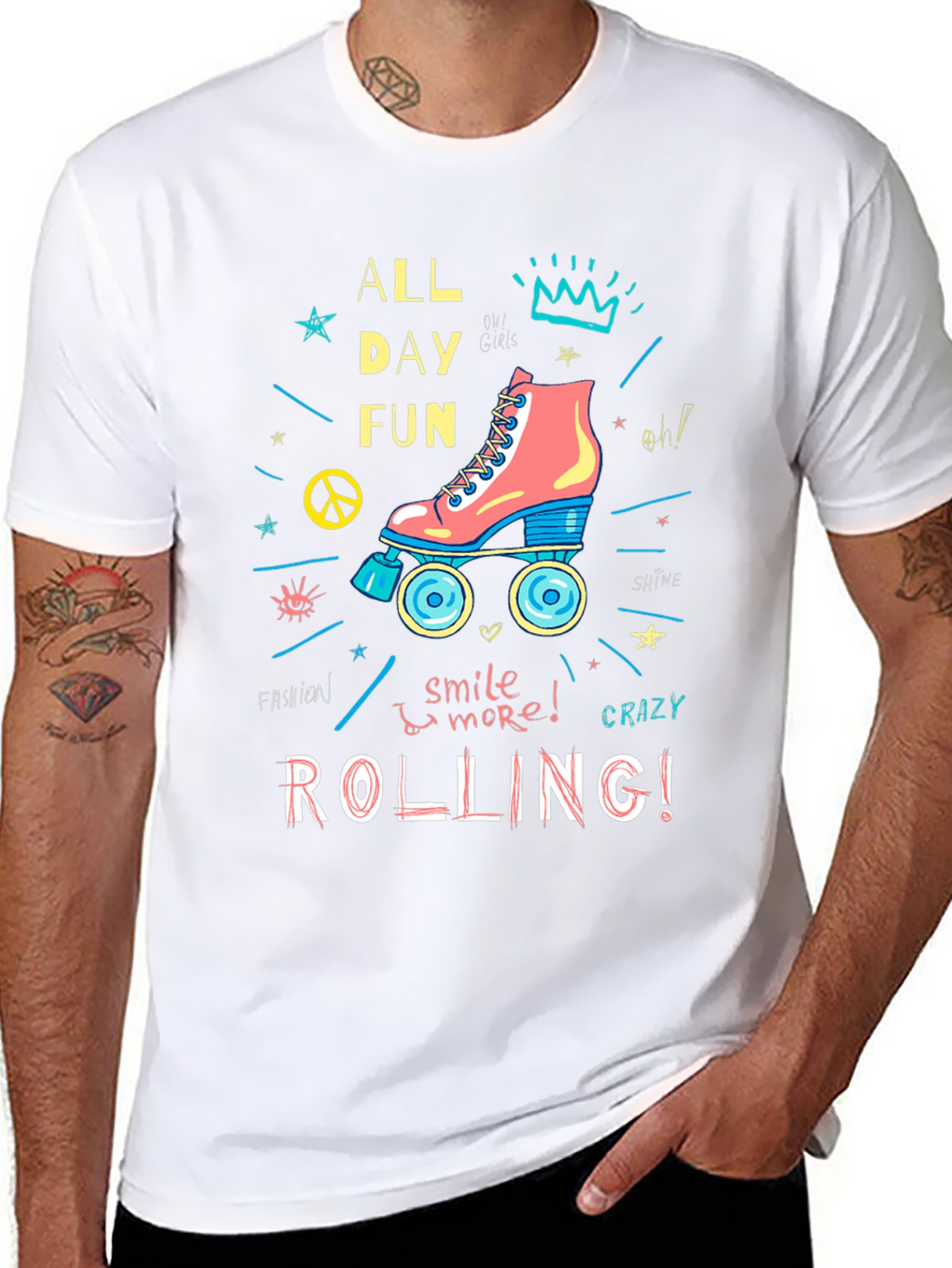 All Day Fun Roller Skate Graphic T-Shirt